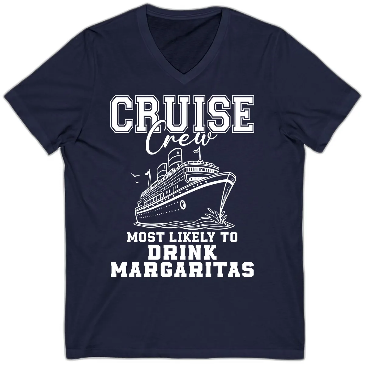 Cruise Crew Most Likely To Drink V-Neck in Navy