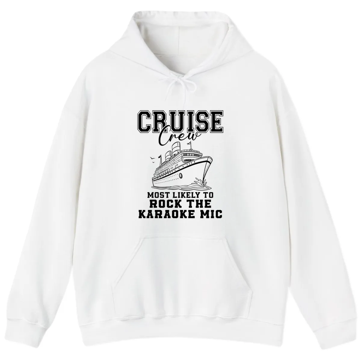 Cruise Crew Karaoke Mic Rockers Hoodie in White