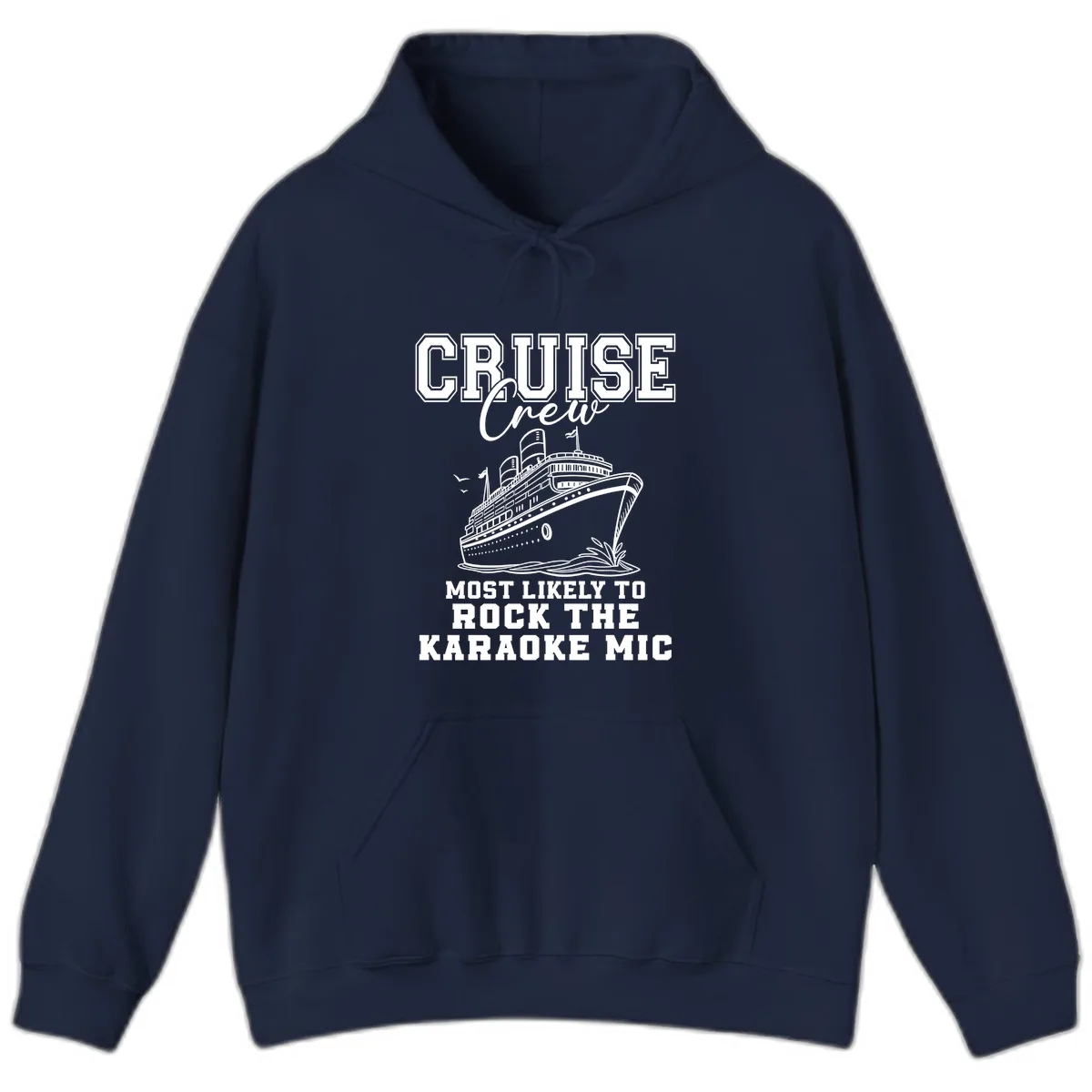 Cruise Crew Karaoke Mic Rockers Hoodie in Navy