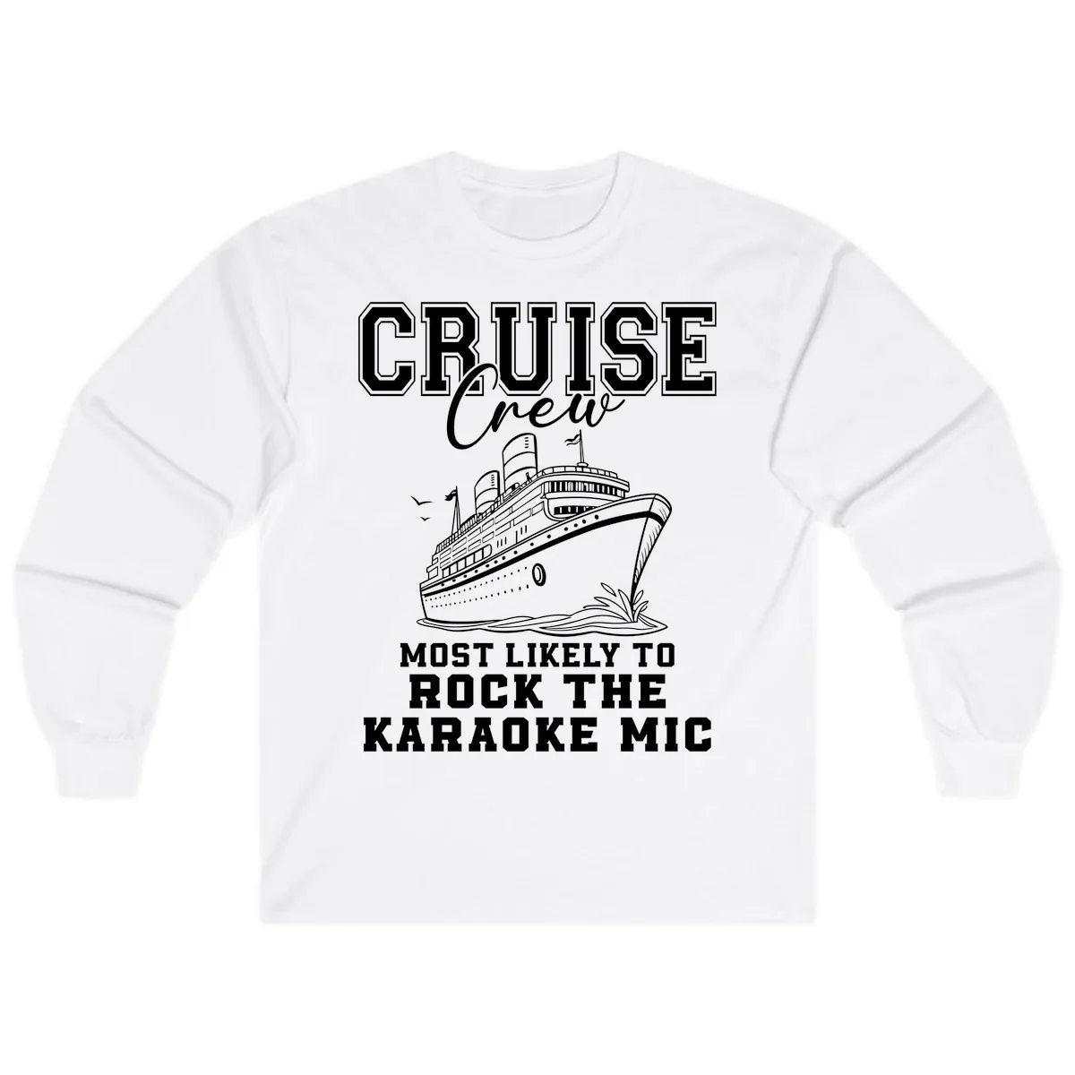 Cruise Crew Karaoke Mic Rockers Long Sleeve in White