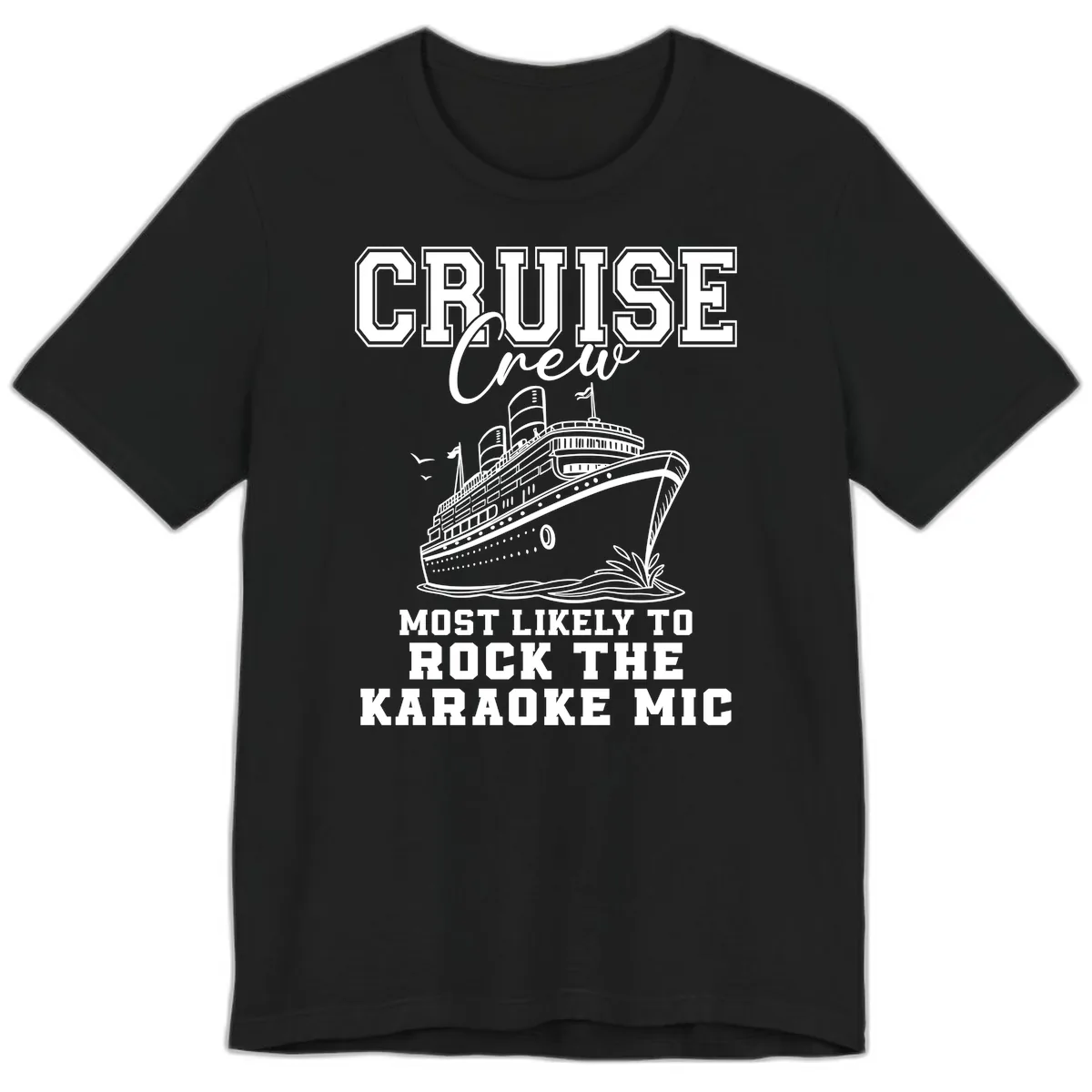 Cruise Crew Karaoke Mic Rockers Premium T-Shirt in Black