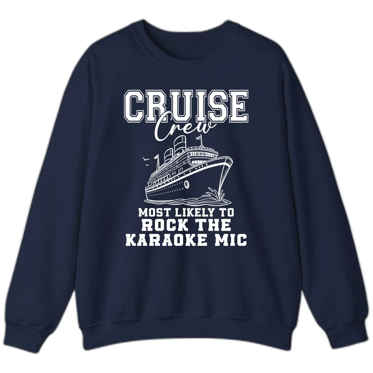 Cruise Crew Karaoke Mic Rockers Sweatshirt in Navy