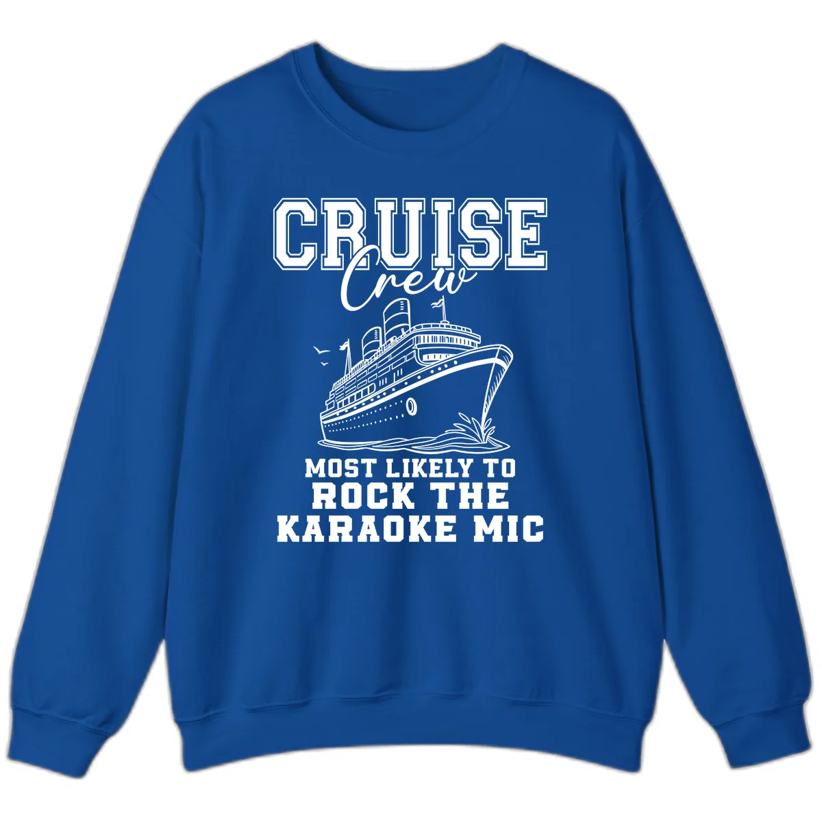 Cruise Crew Karaoke Mic Rockers Sweatshirt in Royal