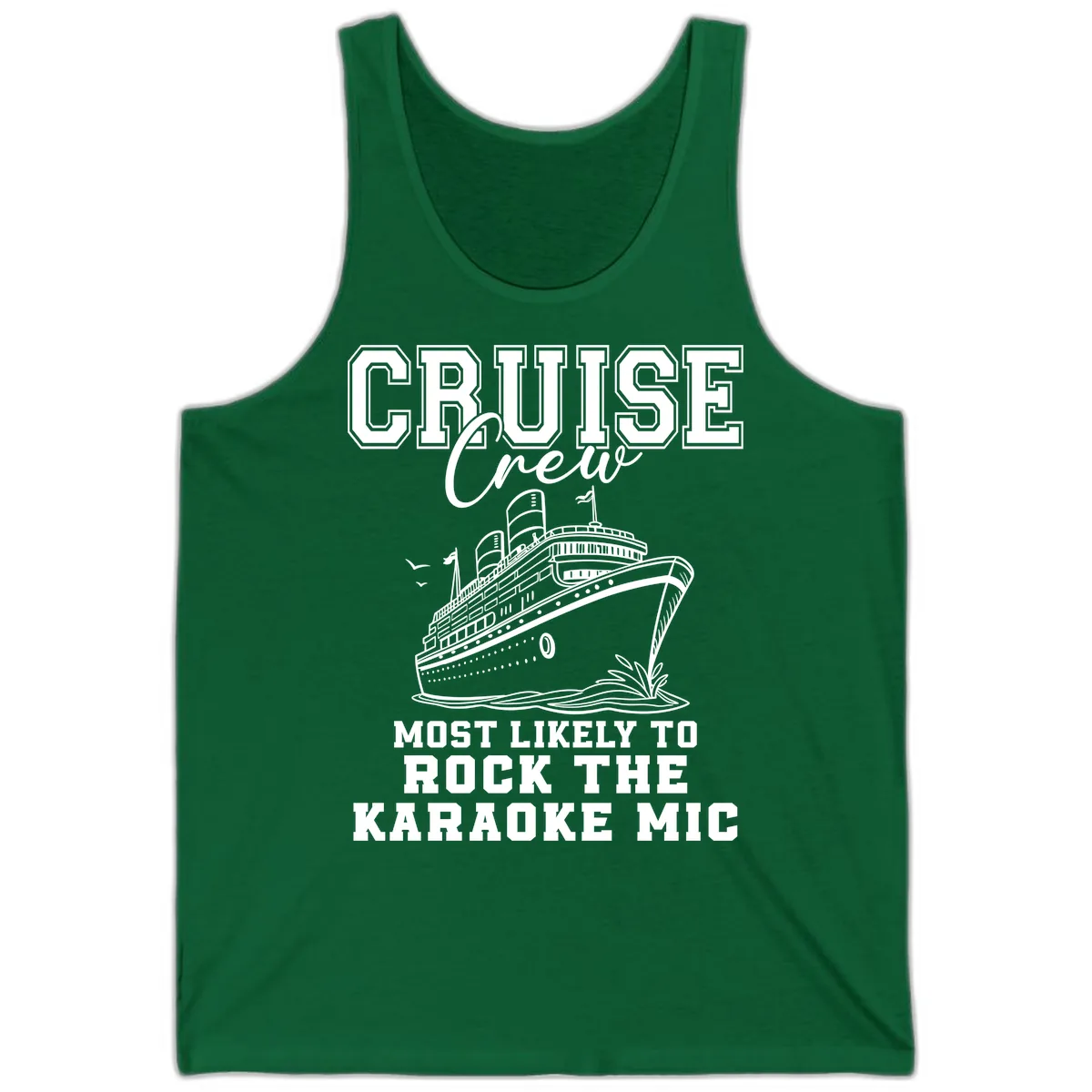 Cruise Crew Karaoke Mic Rockers Tank in Kelly