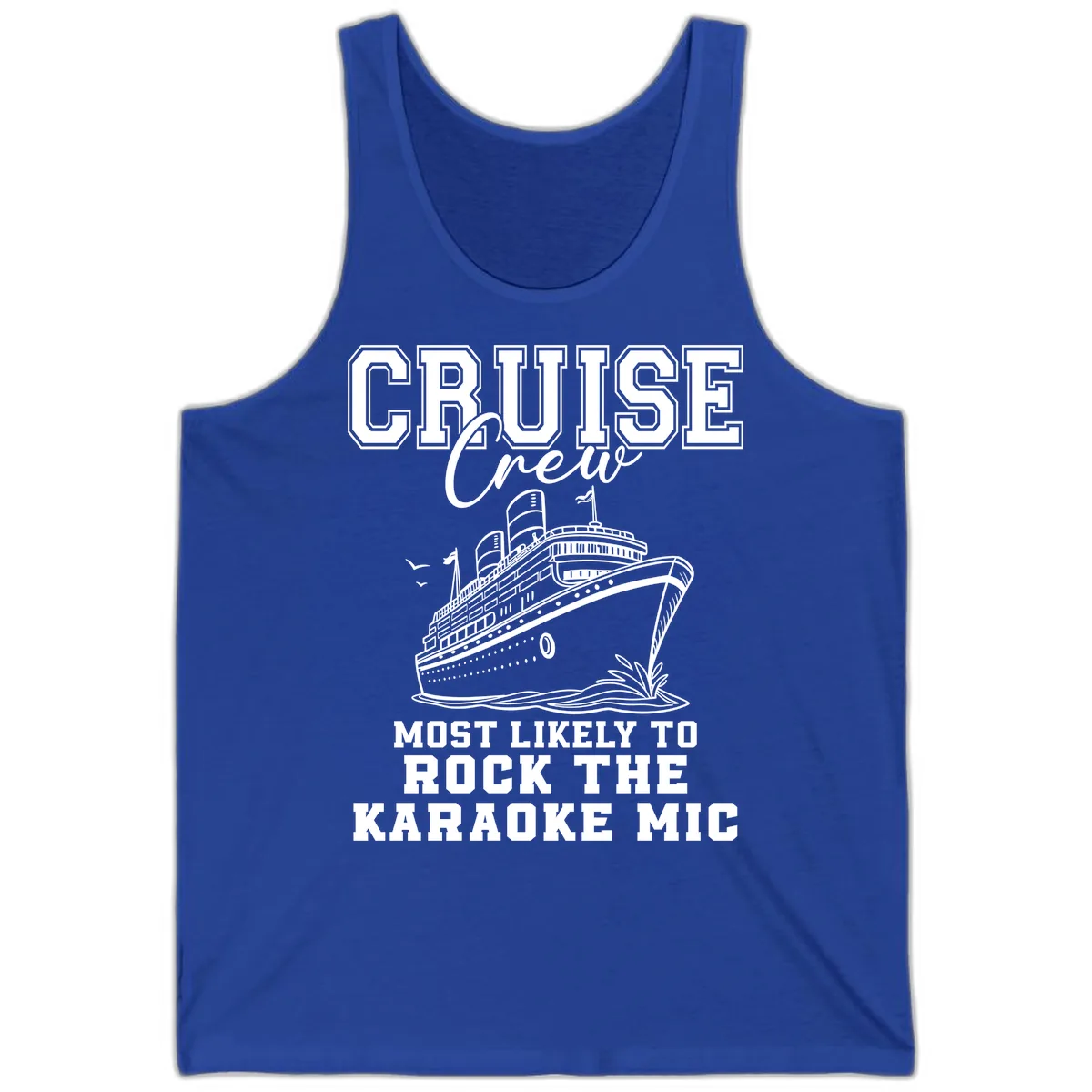 Cruise Crew Karaoke Mic Rockers Tank in True Royal