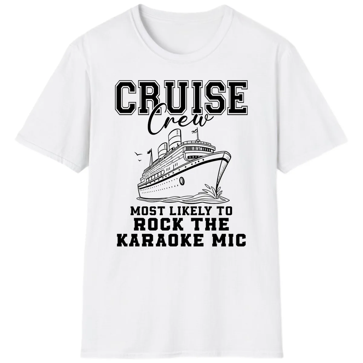 Cruise Crew Karaoke Mic Rockers T-Shirt in White
