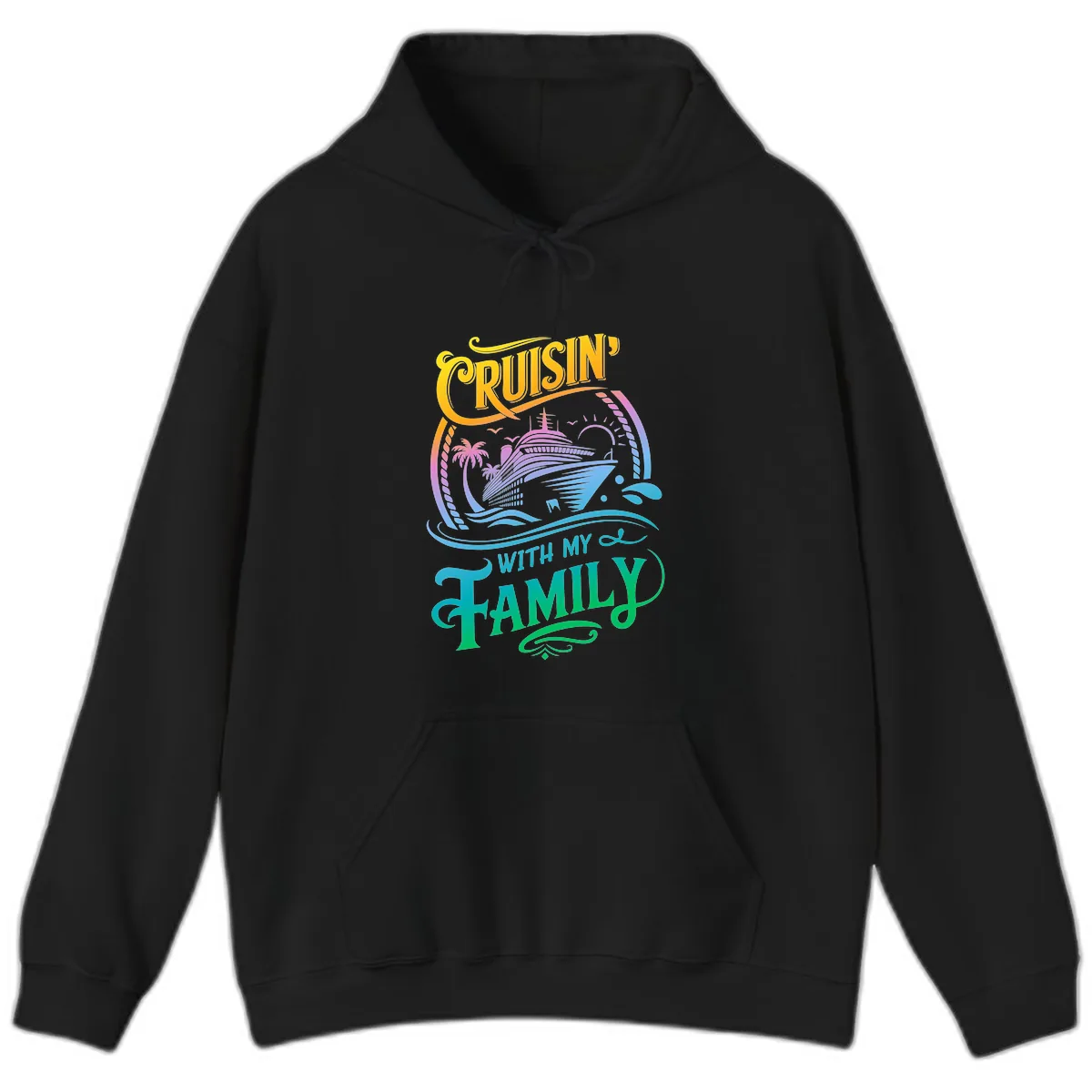 Cruisin With My Family Cruise Design Hoodie in Black