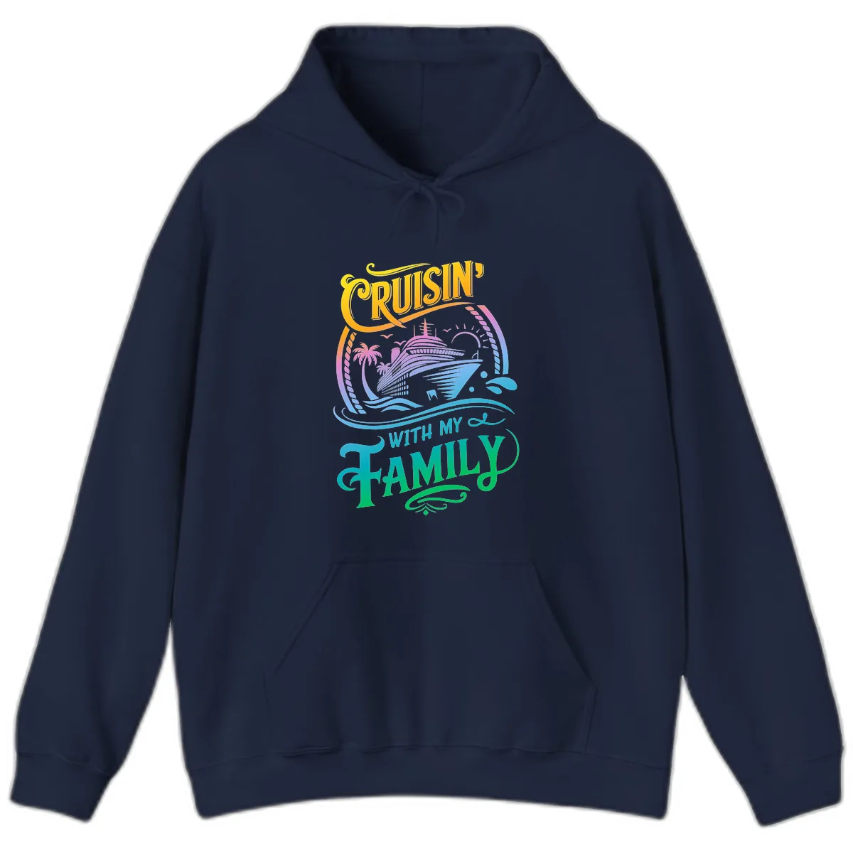 Cruisin With My Family Cruise Design Hoodie in Navy