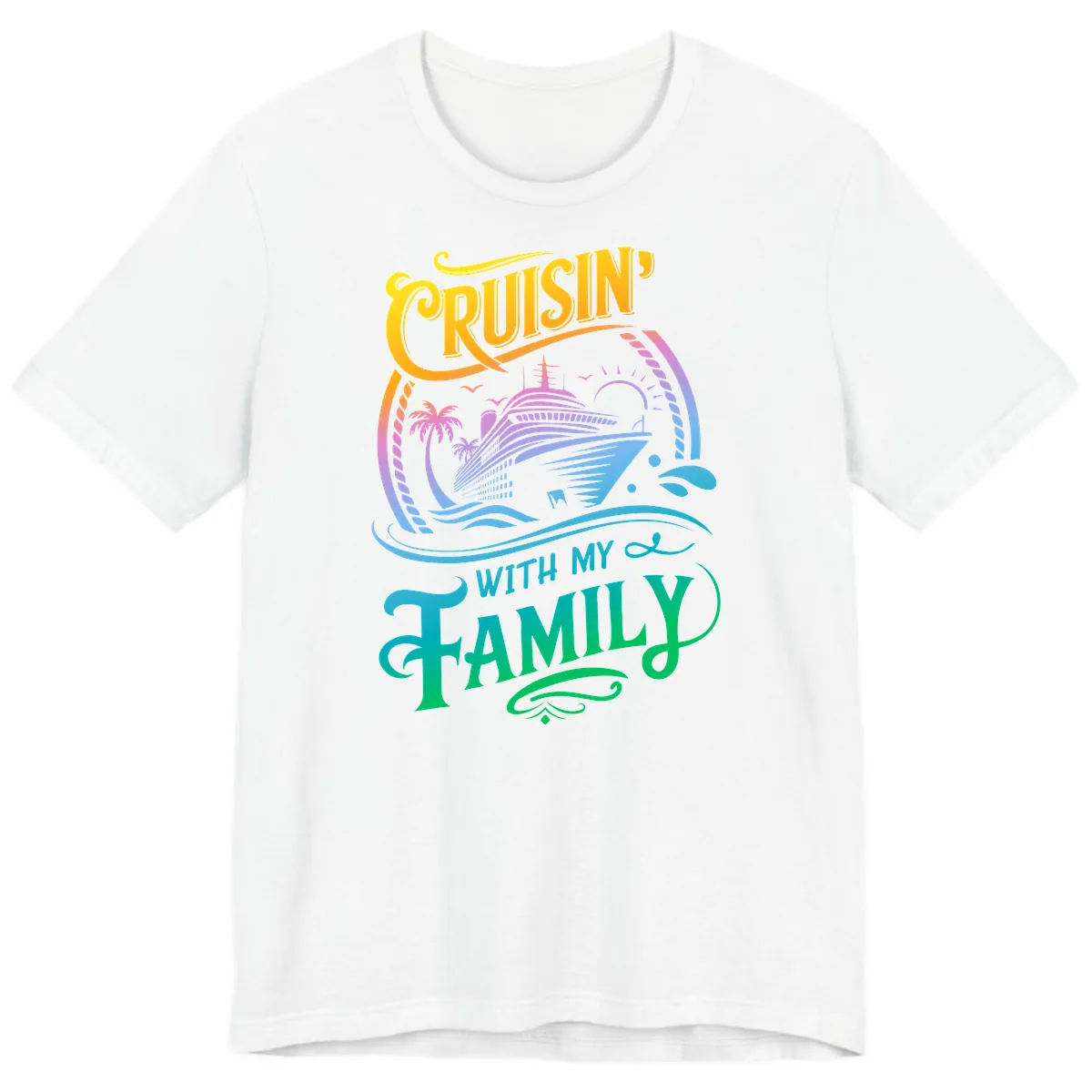 Cruisin With My Family Cruise Design Premium T-Shirt in White