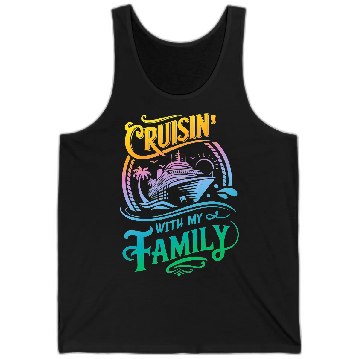 Cruisin With My Family Cruise Design Tank in Black