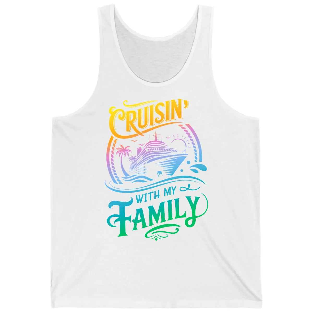 Cruisin With My Family Cruise Design Tank in White