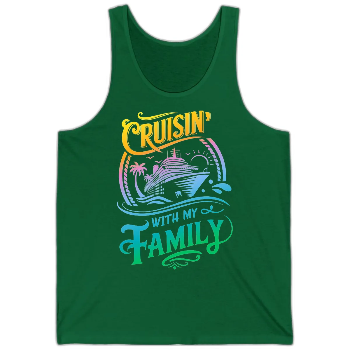 Cruisin With My Family Cruise Design Tank in Kelly