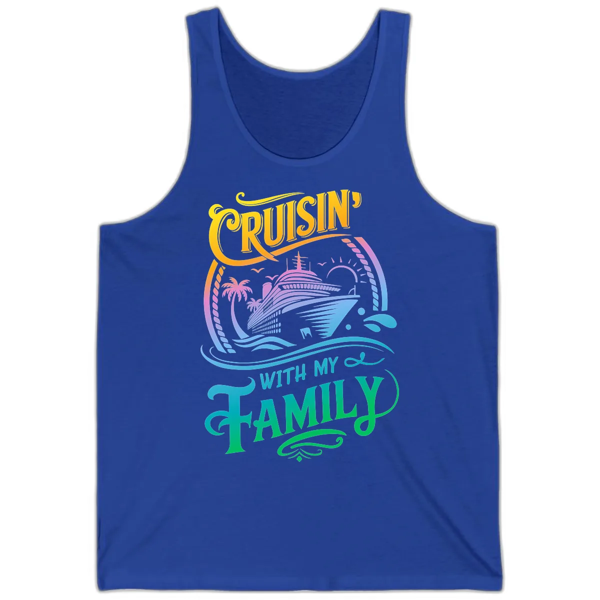 Cruisin With My Family Cruise Design Tank in True Royal