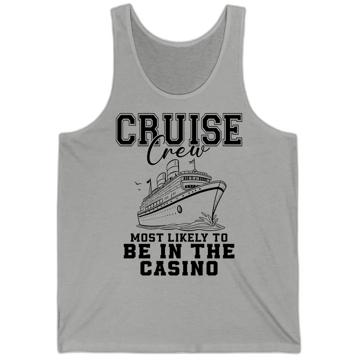 Cruise Crew Casino Humor Tank in Athletic Heather
