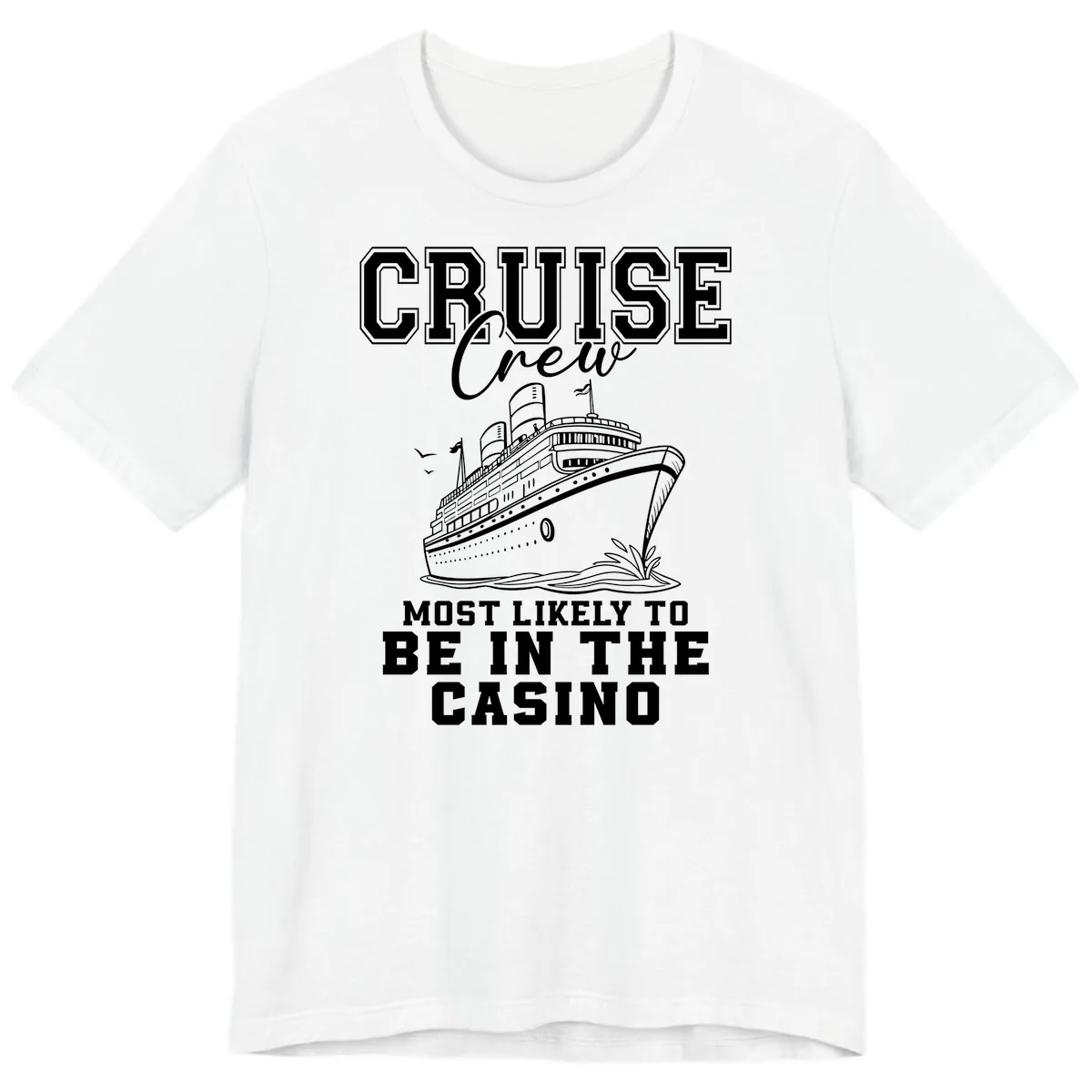 Cruise Crew Casino Bound Premium T-Shirt in White