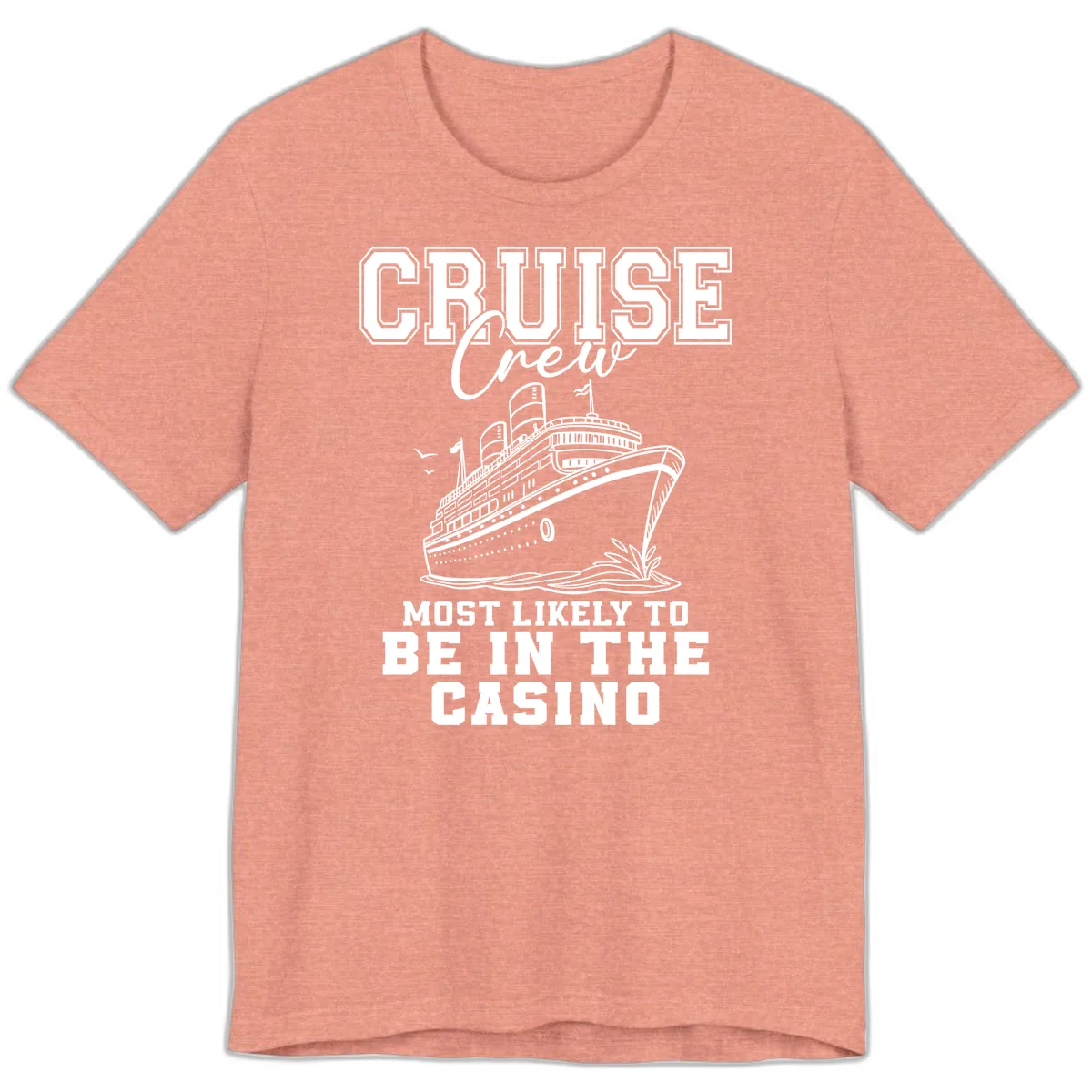 Cruise Crew Casino Bound Premium T-Shirt in Heather Sunset