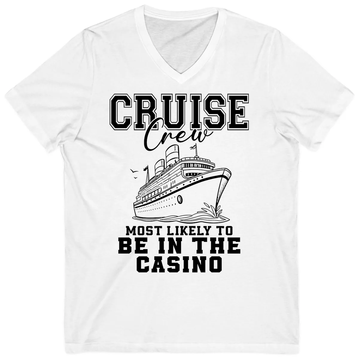 Cruise Crew Casino Bound V-Neck in White