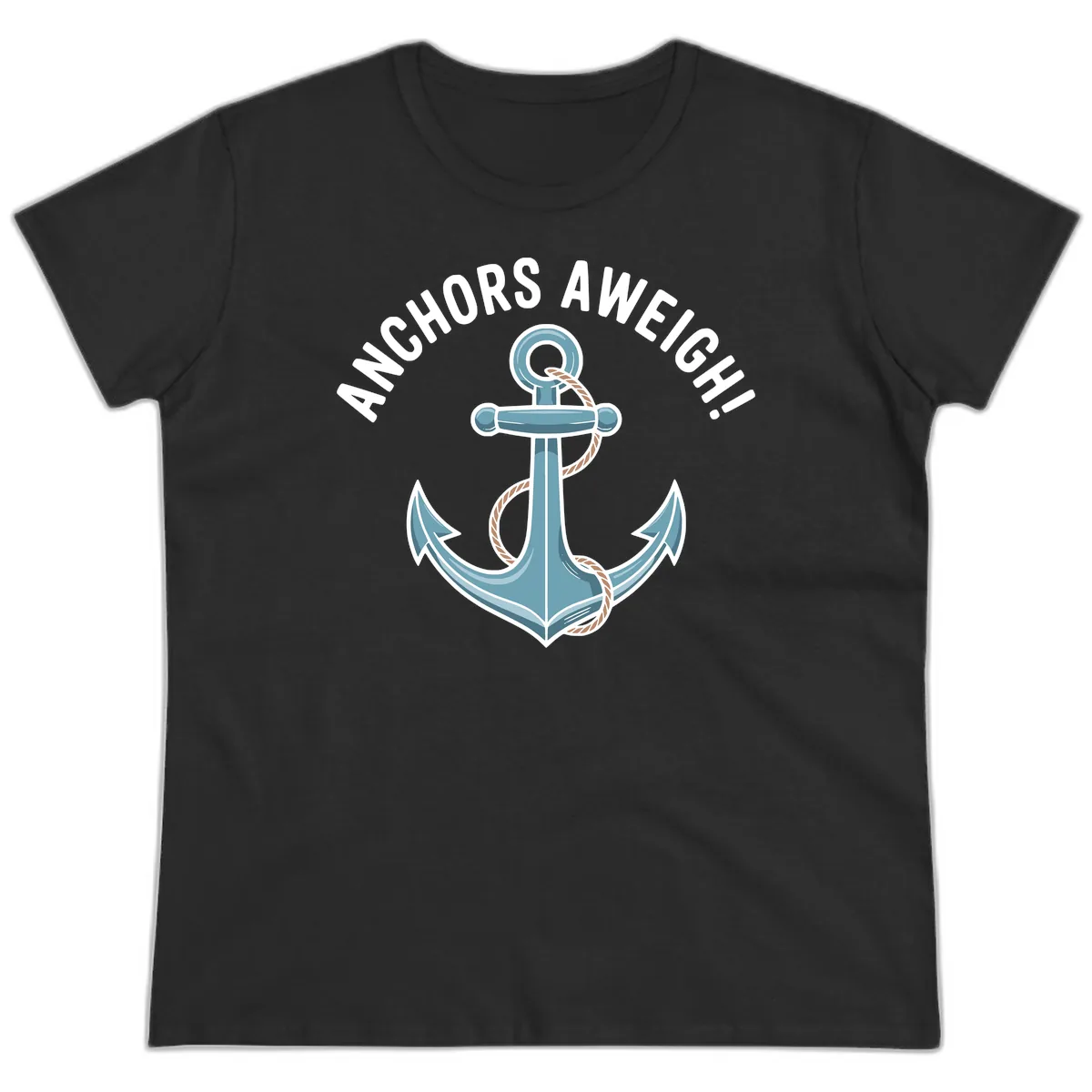 Anchors Aweigh Cruise Design Ladies Tee in Black