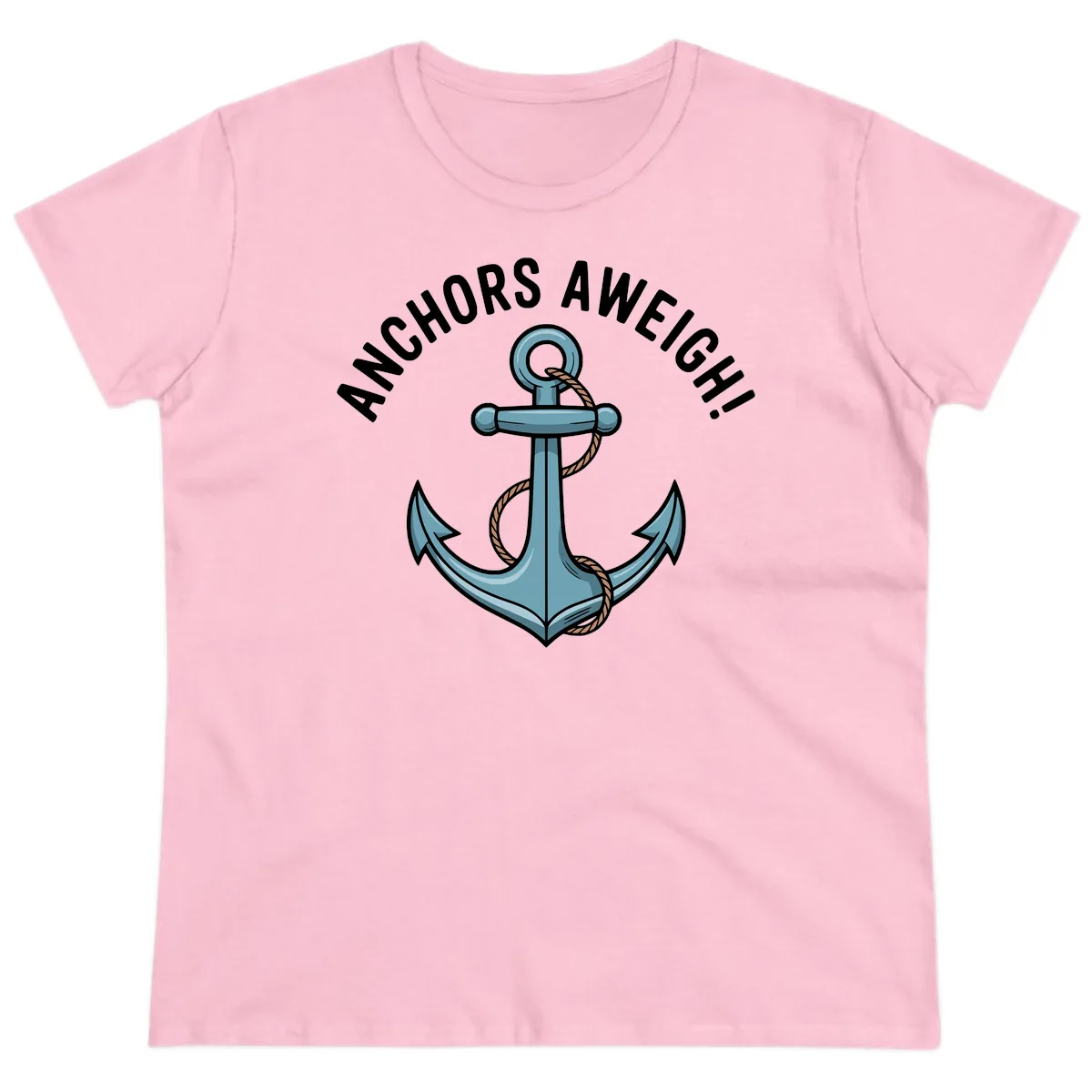 Anchors Aweigh Cruise Design Ladies Tee in Light Pink