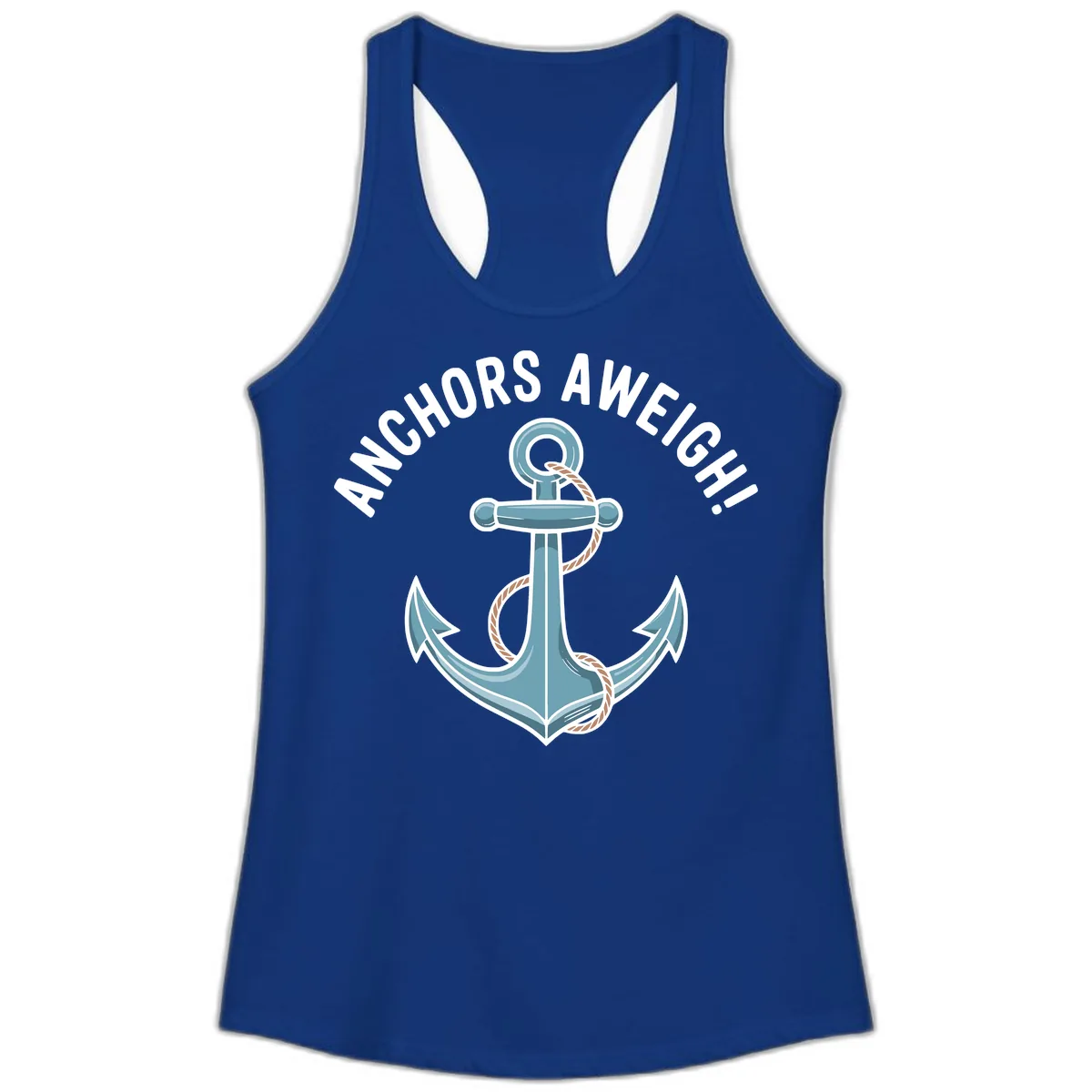 Anchors Aweigh Cruise Design Ladies Tank in Solid Royal
