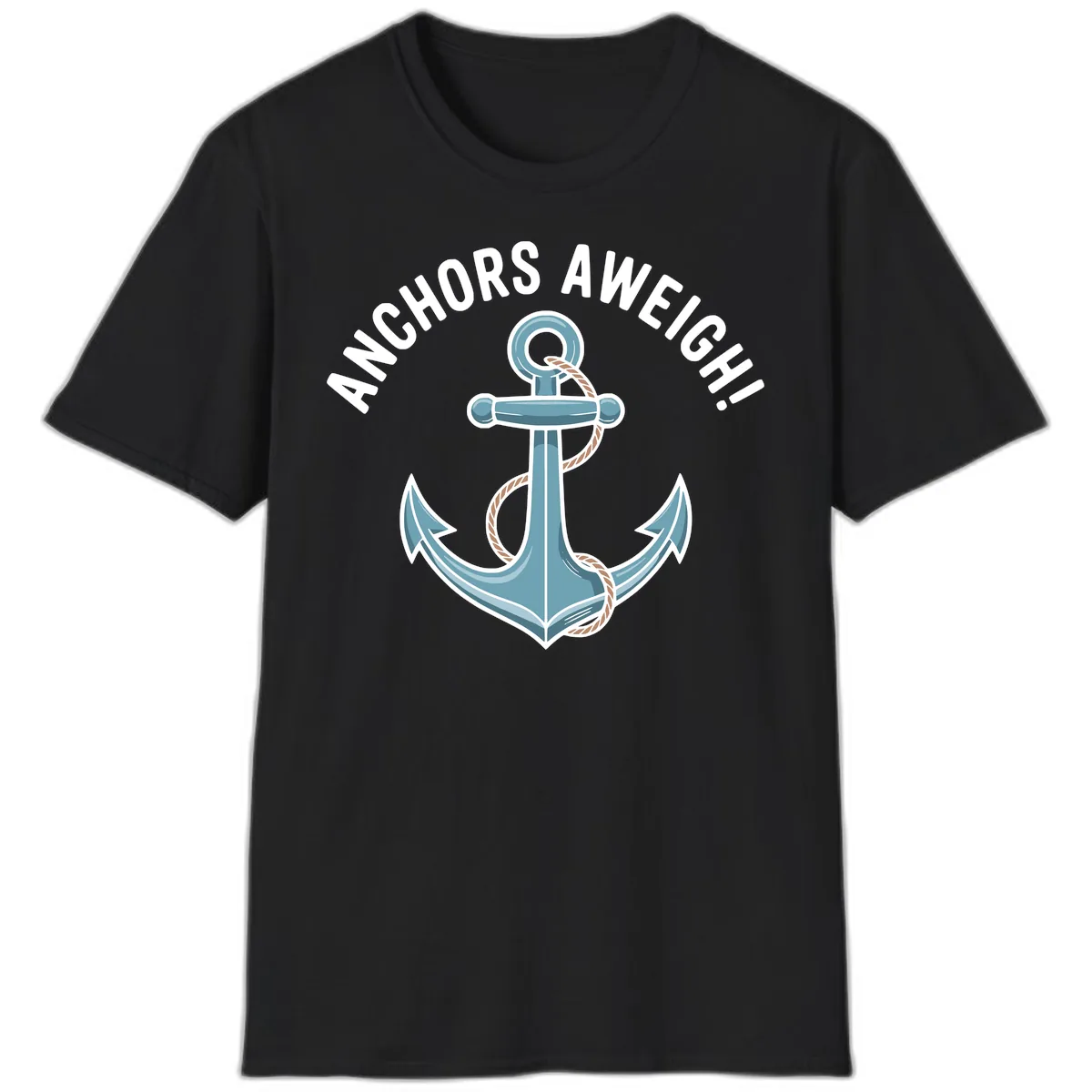 Anchors Aweigh Cruise Design T-Shirt in Black