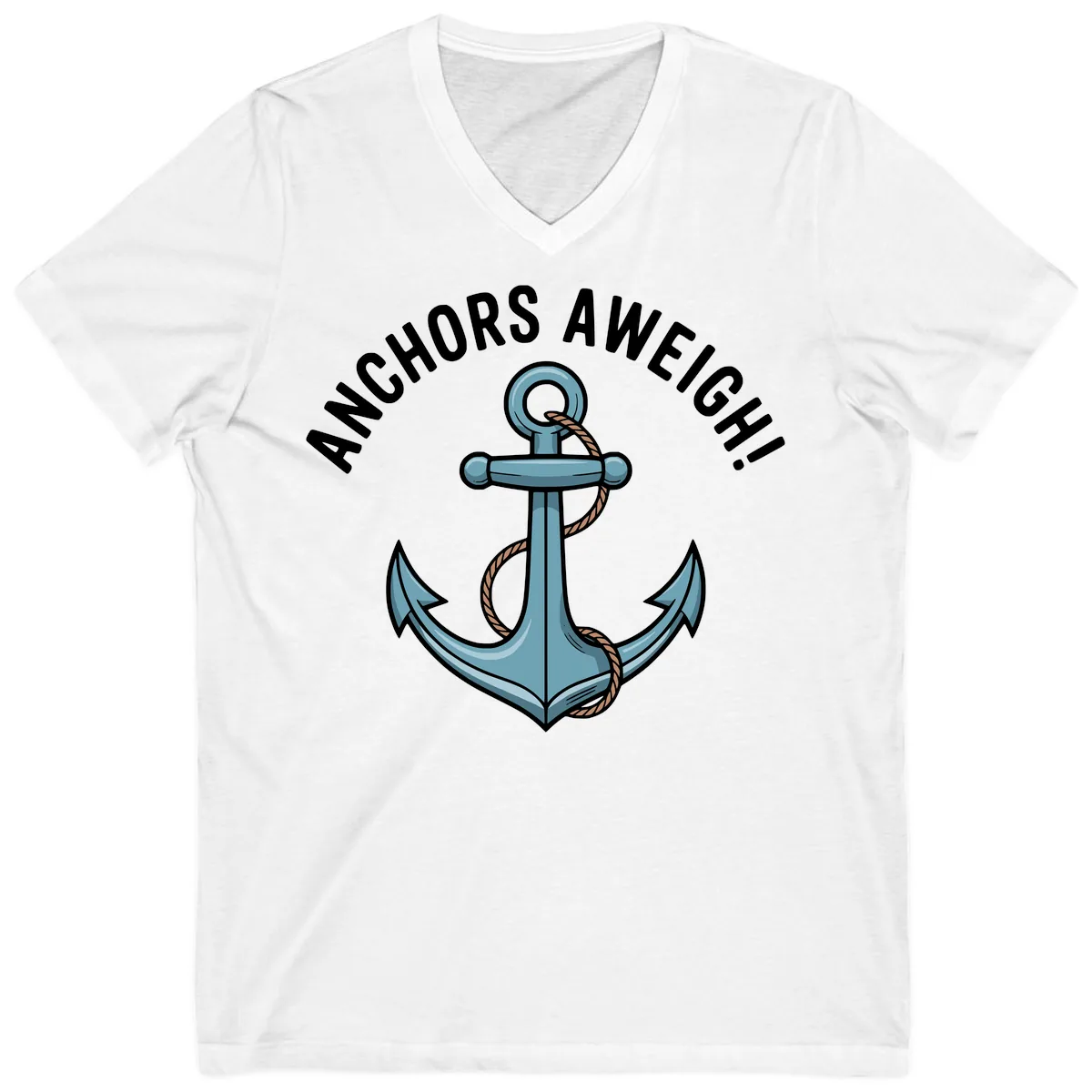 Anchors Aweigh Cruise Design V-Neck in White