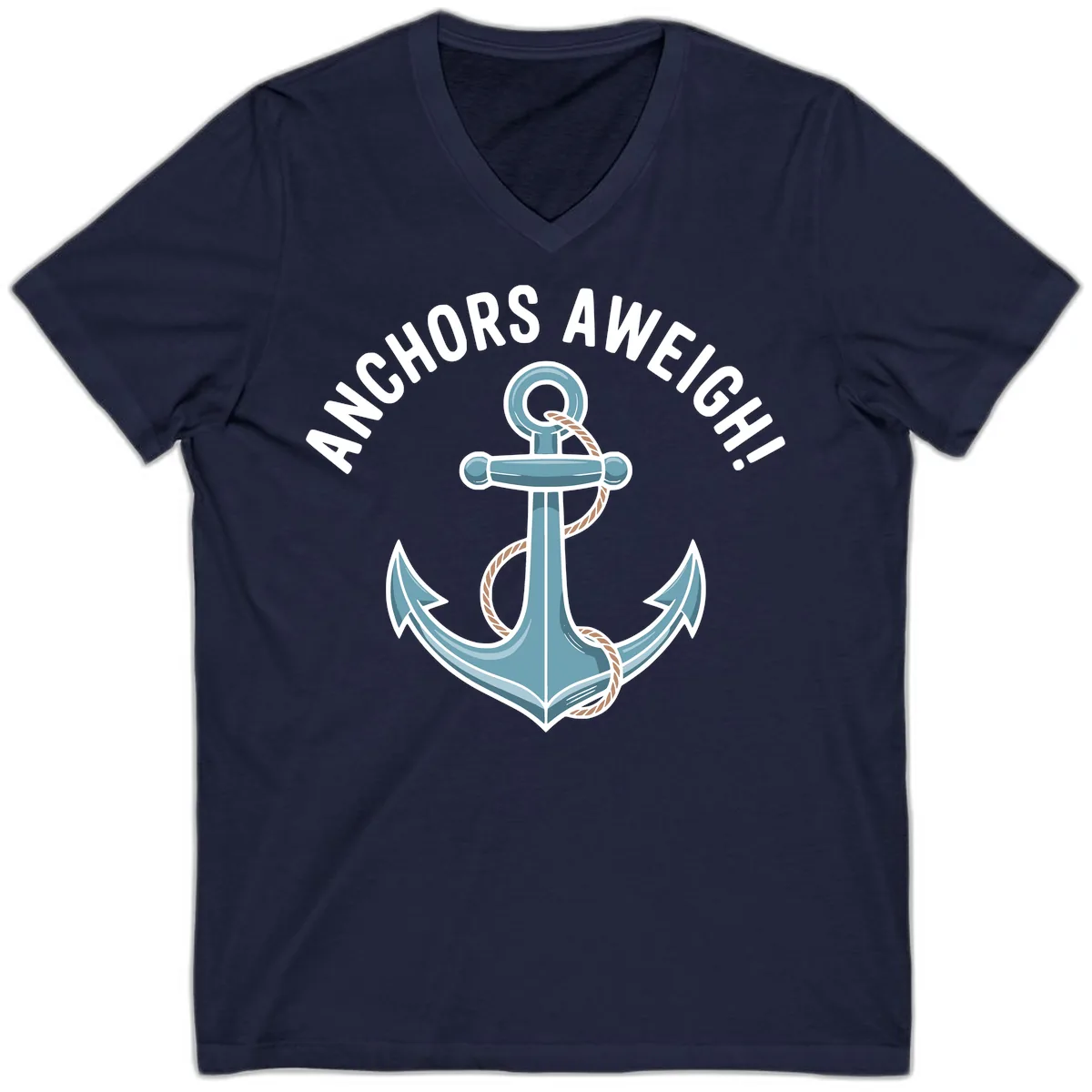 Anchors Aweigh Cruise Design V-Neck in Navy