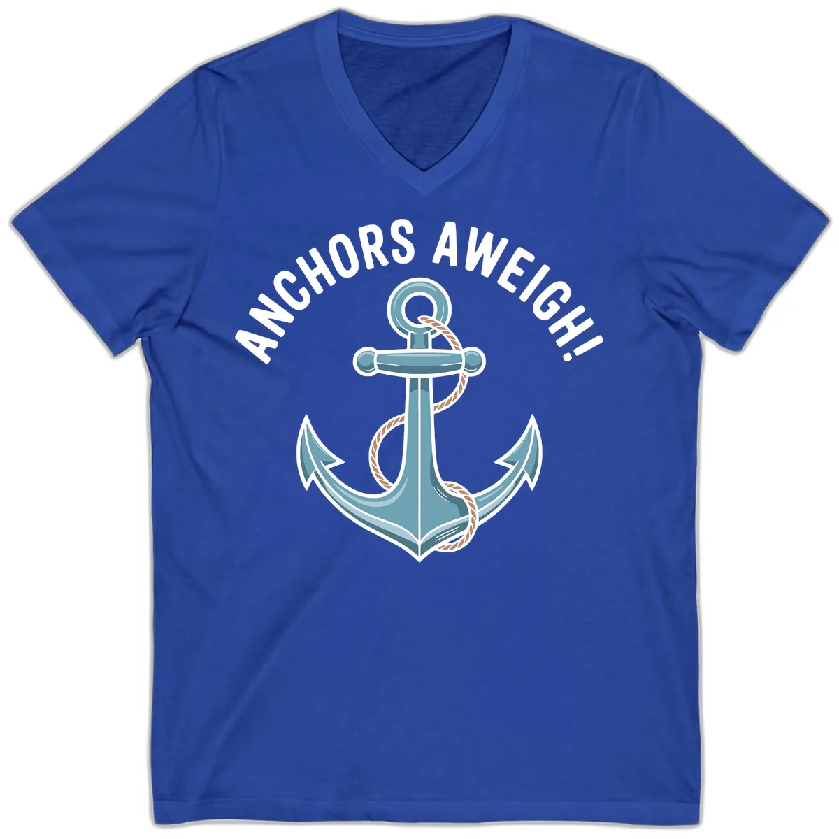 Anchors Aweigh Cruise Design V-Neck in True Royal