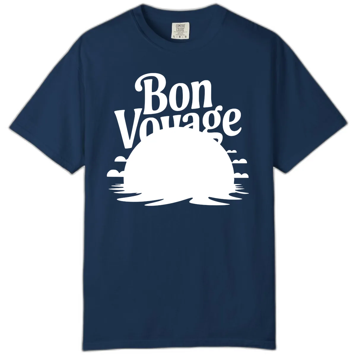 Bon Voyage Cruise Ship Sunset Comfort Color in Navy