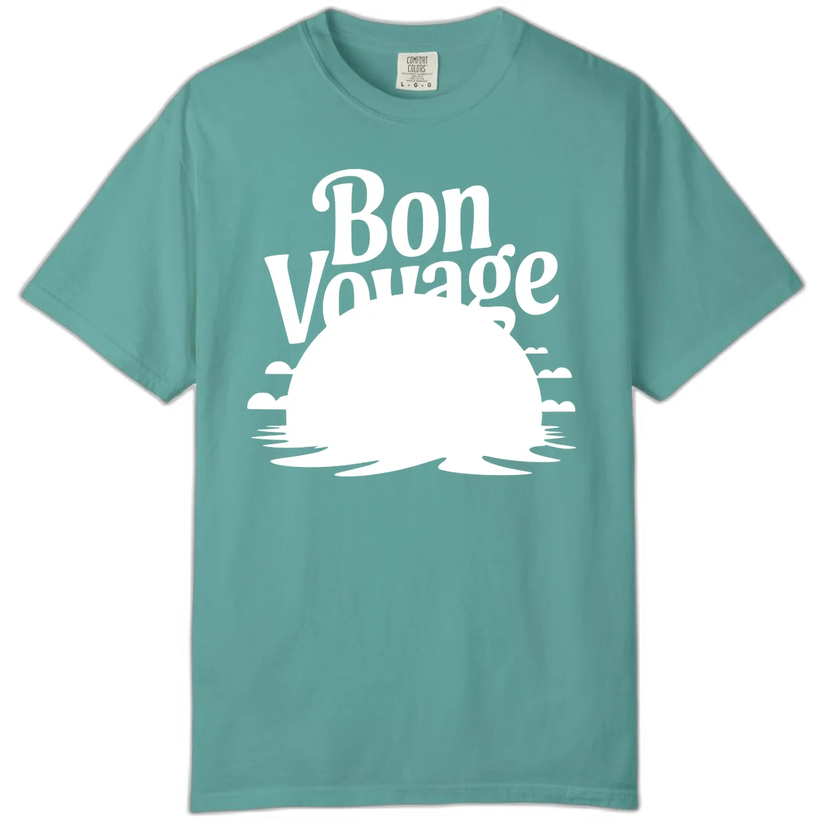 Bon Voyage Cruise Ship Sunset Comfort Color in Seafoam