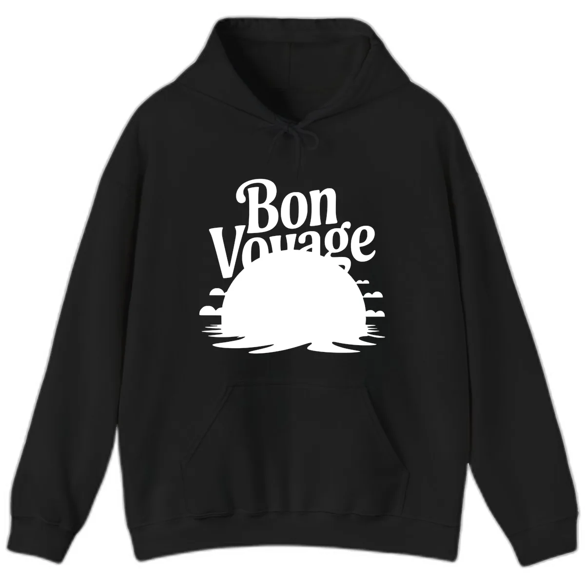 Bon Voyage Cruise Ship Sunset Hoodie in Black