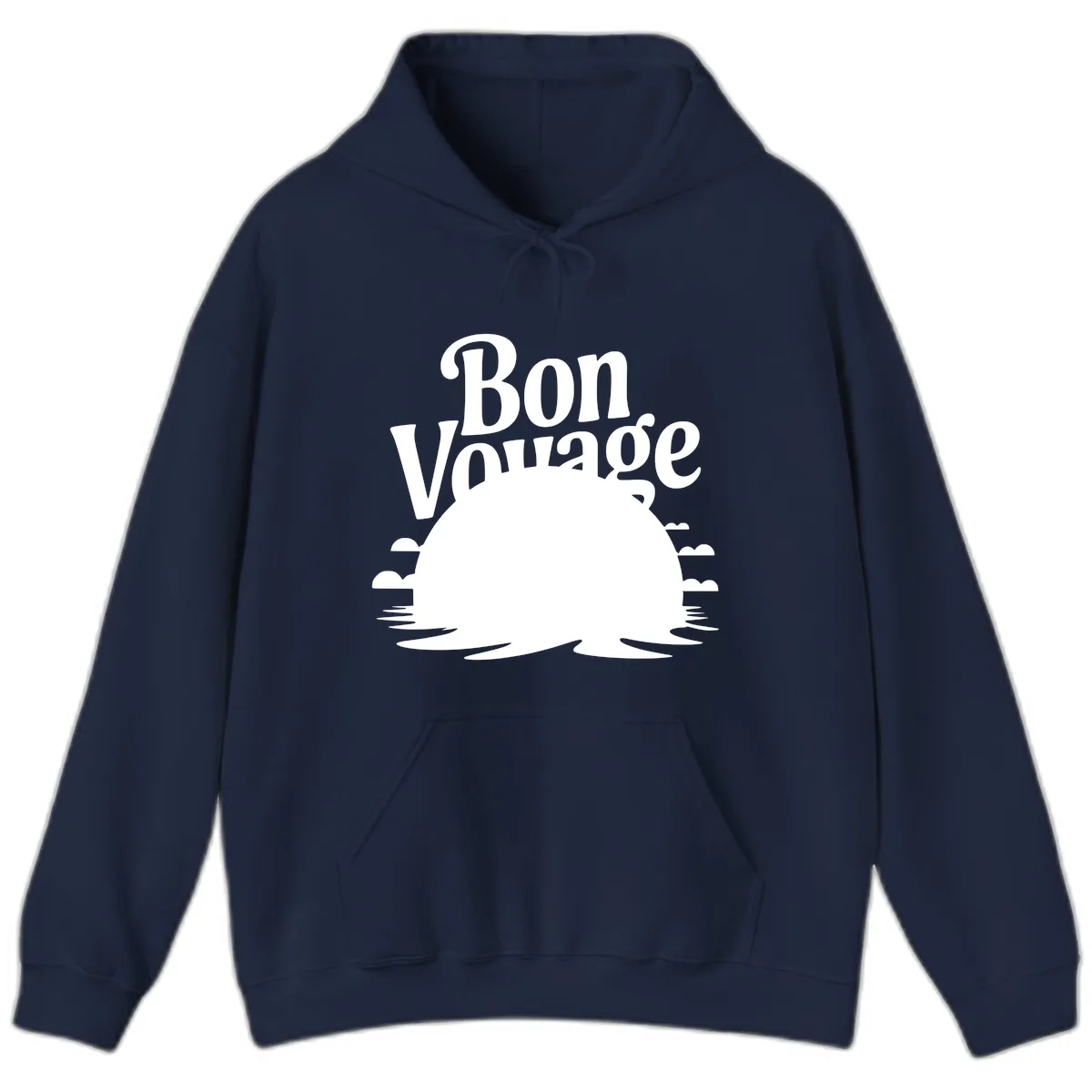 Bon Voyage Cruise Ship Sunset Hoodie in Navy