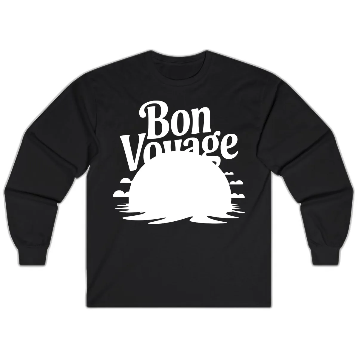 Bon Voyage Cruise Ship Sunset Long Sleeve in Black