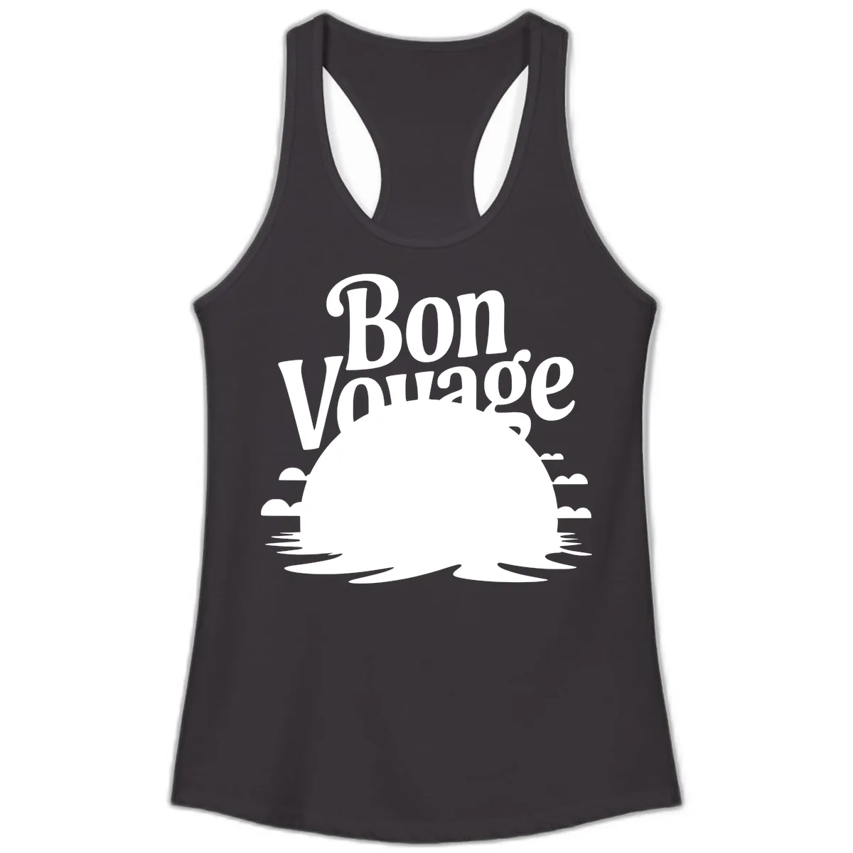 Bon Voyage Cruise Ship Sunset Ladies Tank in Black