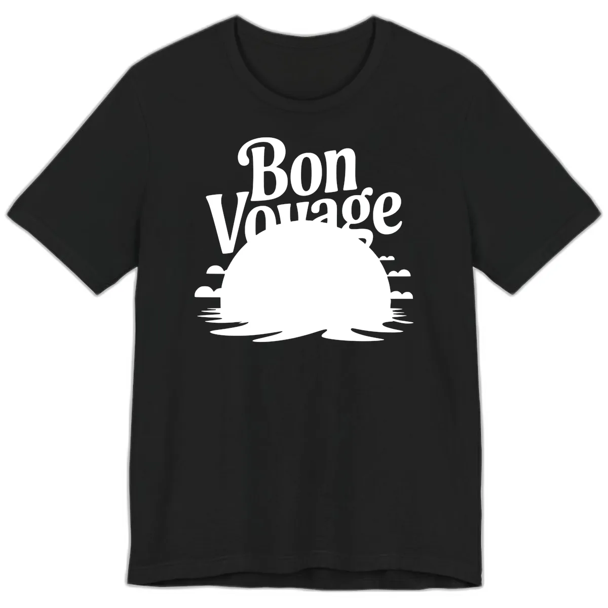 Bon Voyage Cruise Ship Sunset Premium T-Shirt in Black