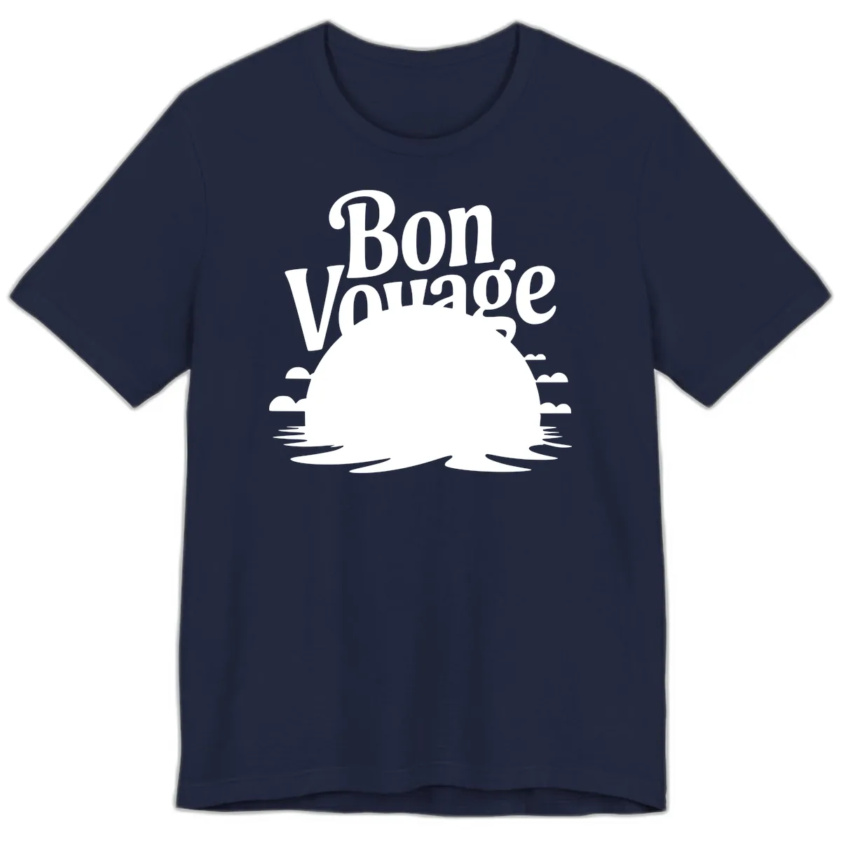 Bon Voyage Cruise Ship Sunset Premium T-Shirt in Navy