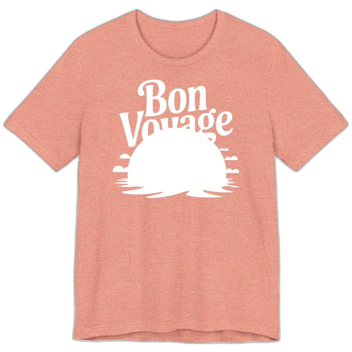 Bon Voyage Cruise Ship Sunset Premium T-Shirt in Heather Sunset