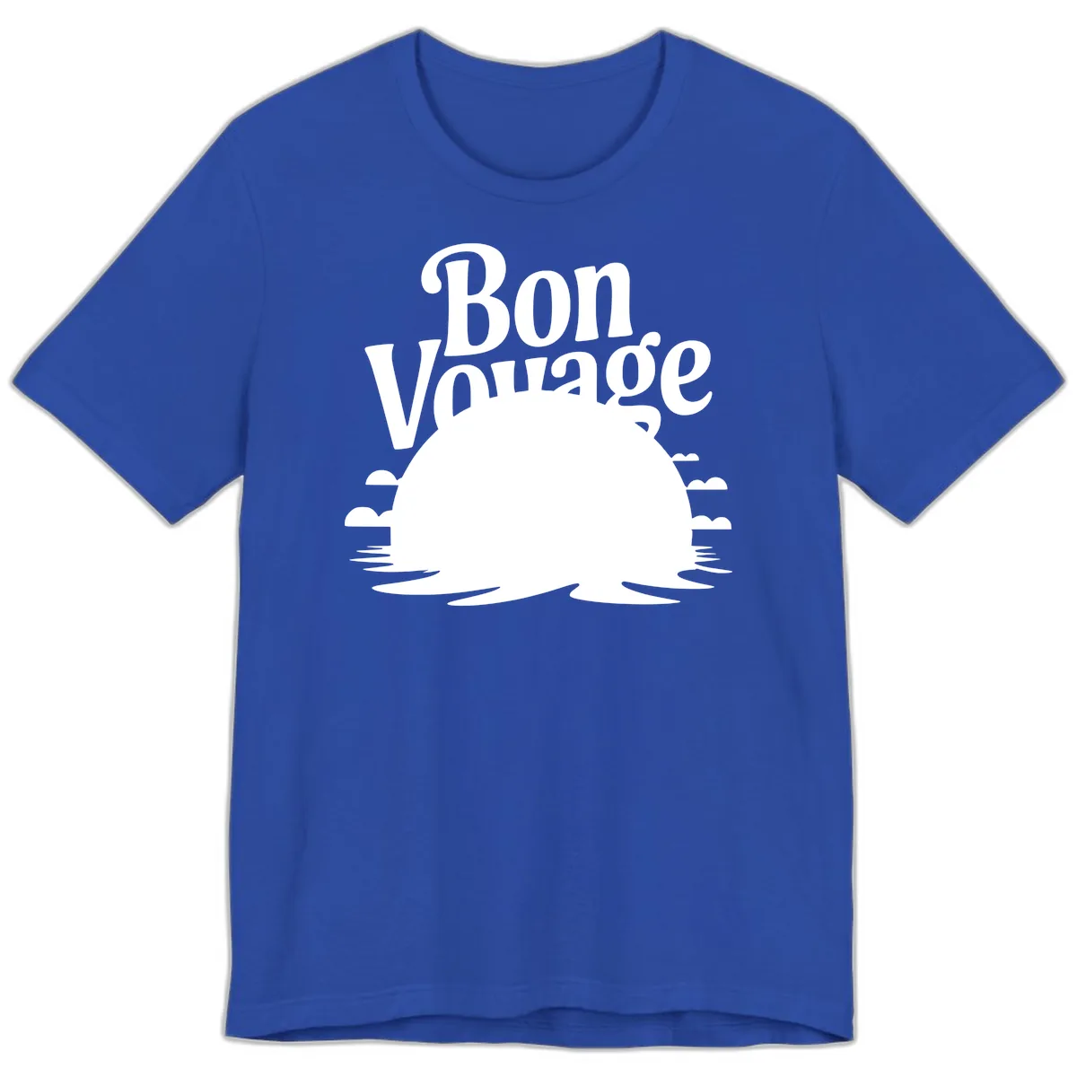 Bon Voyage Cruise Ship Sunset Premium T-Shirt in True Royal