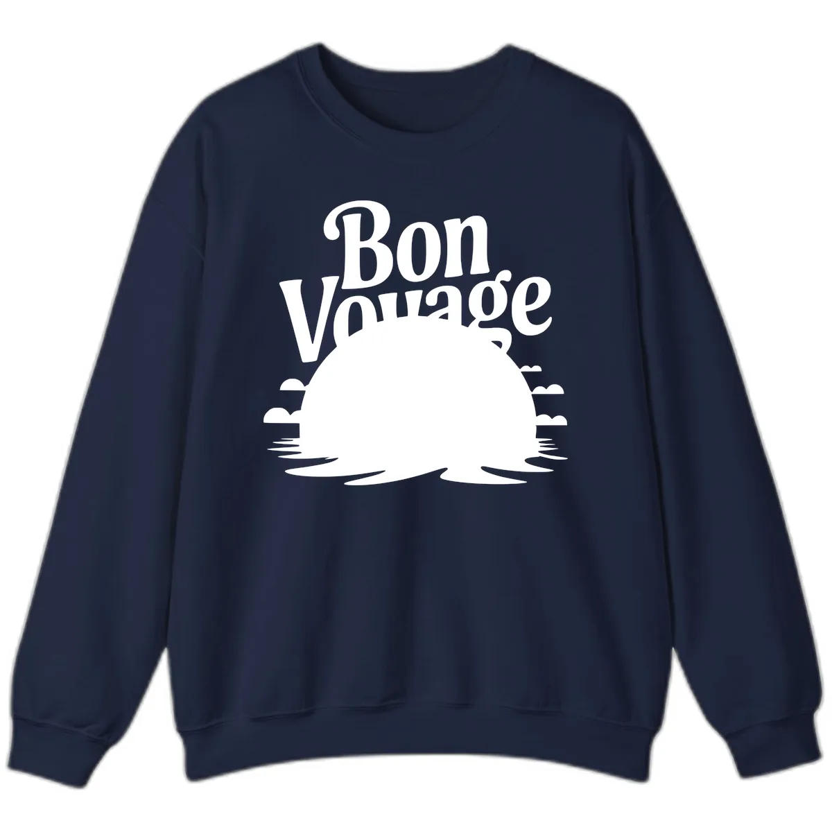 Bon Voyage Cruise Ship Sunset Sweatshirt in Navy