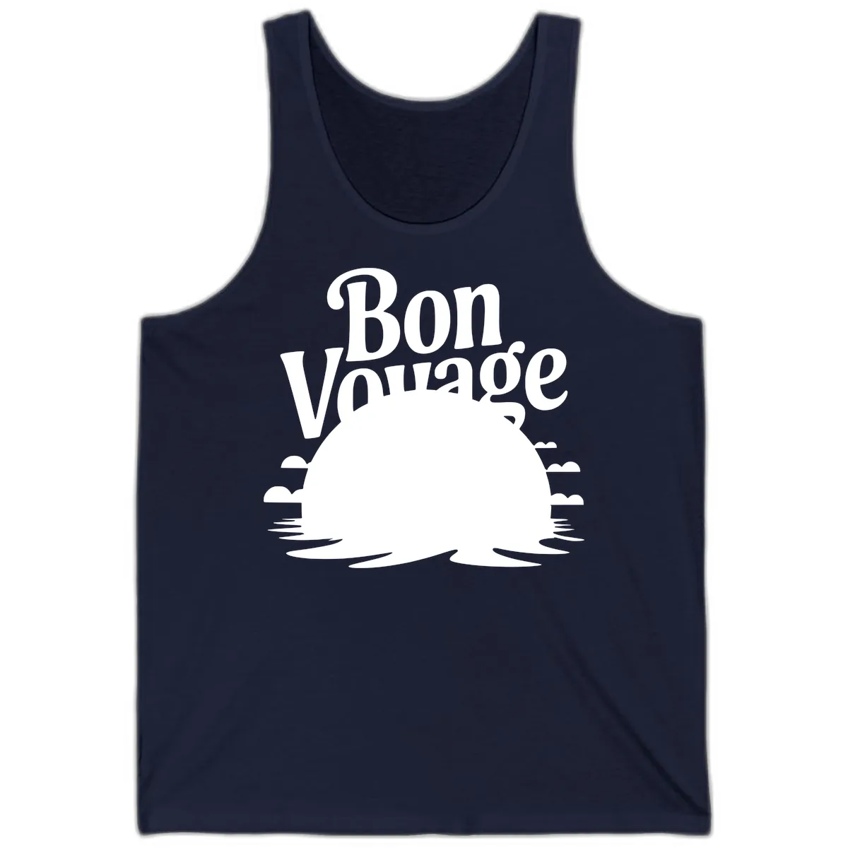 Bon Voyage Cruise Ship Sunset Tank in Navy