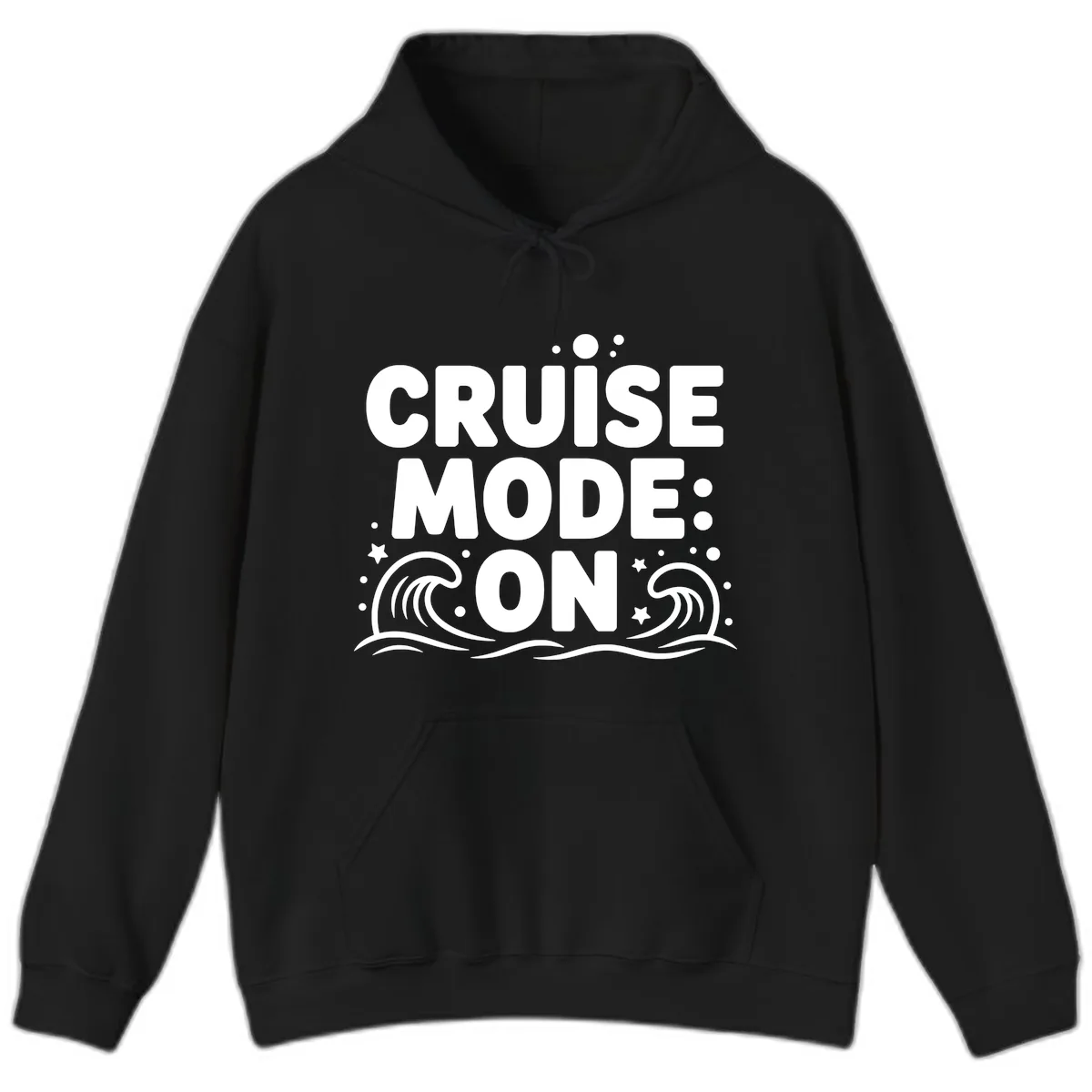 Cruise Mode On Typography Hoodie in Black