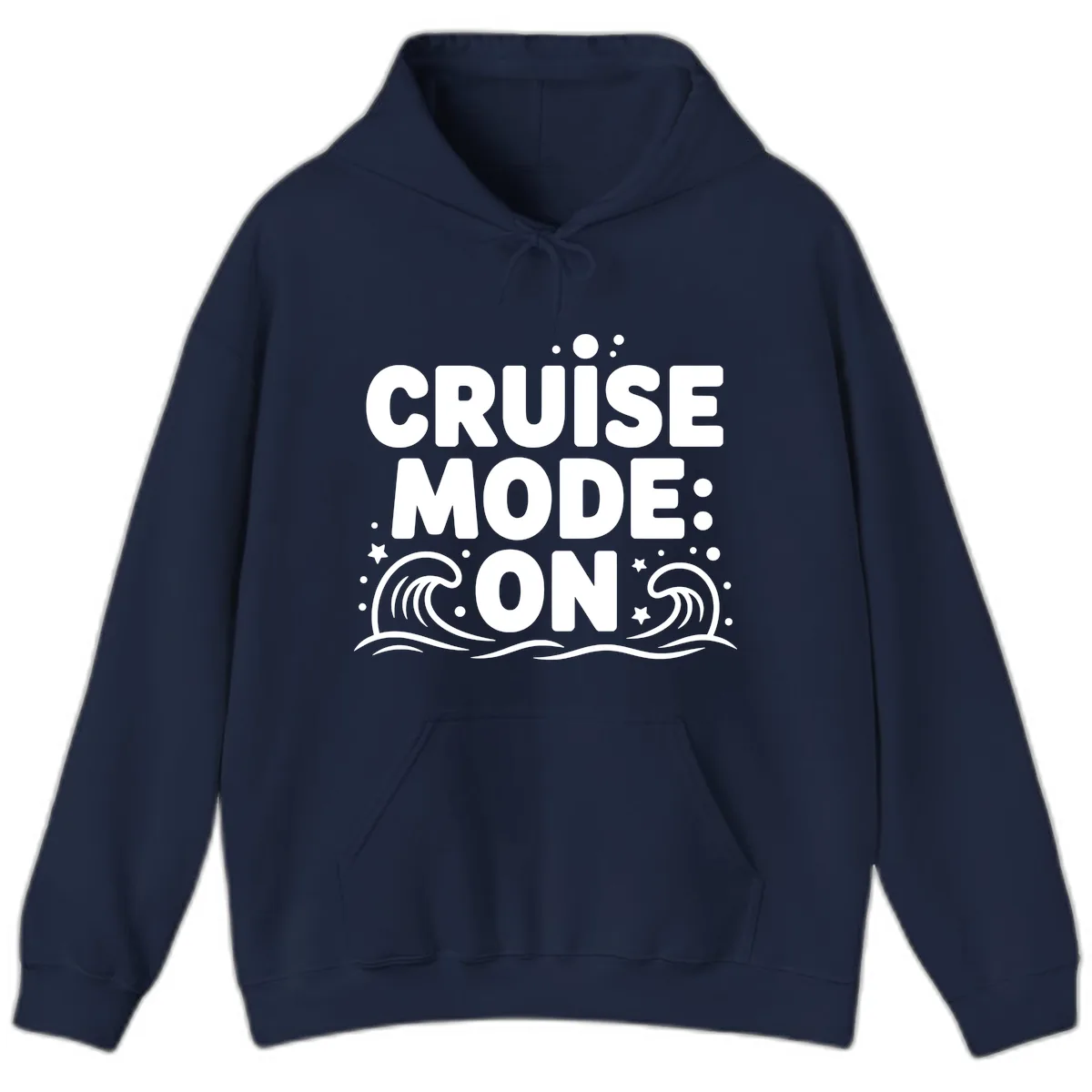 Cruise Mode On Typography Hoodie in Navy