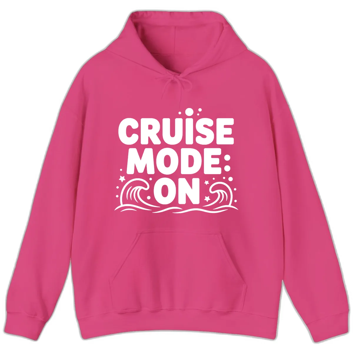Cruise Mode On Typography Hoodie in Heliconia