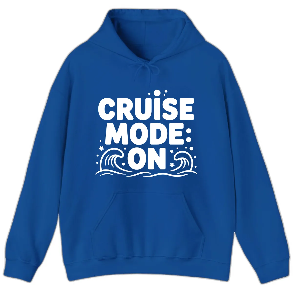 Cruise Mode On Typography Hoodie in Royal