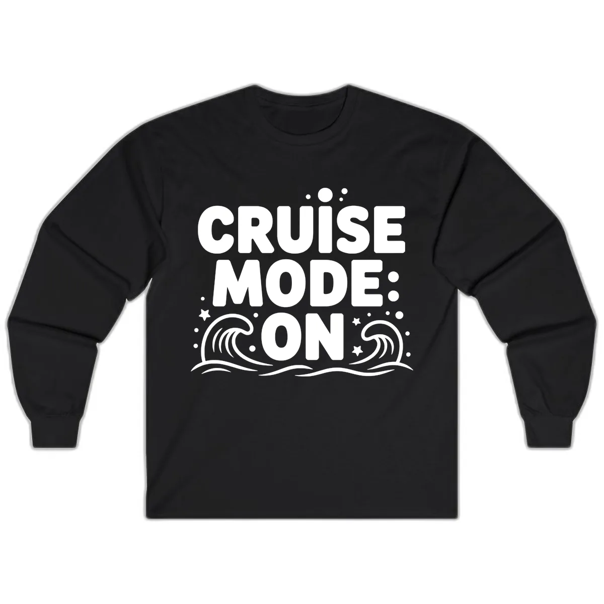 Cruise Mode On Typography Long Sleeve in Black
