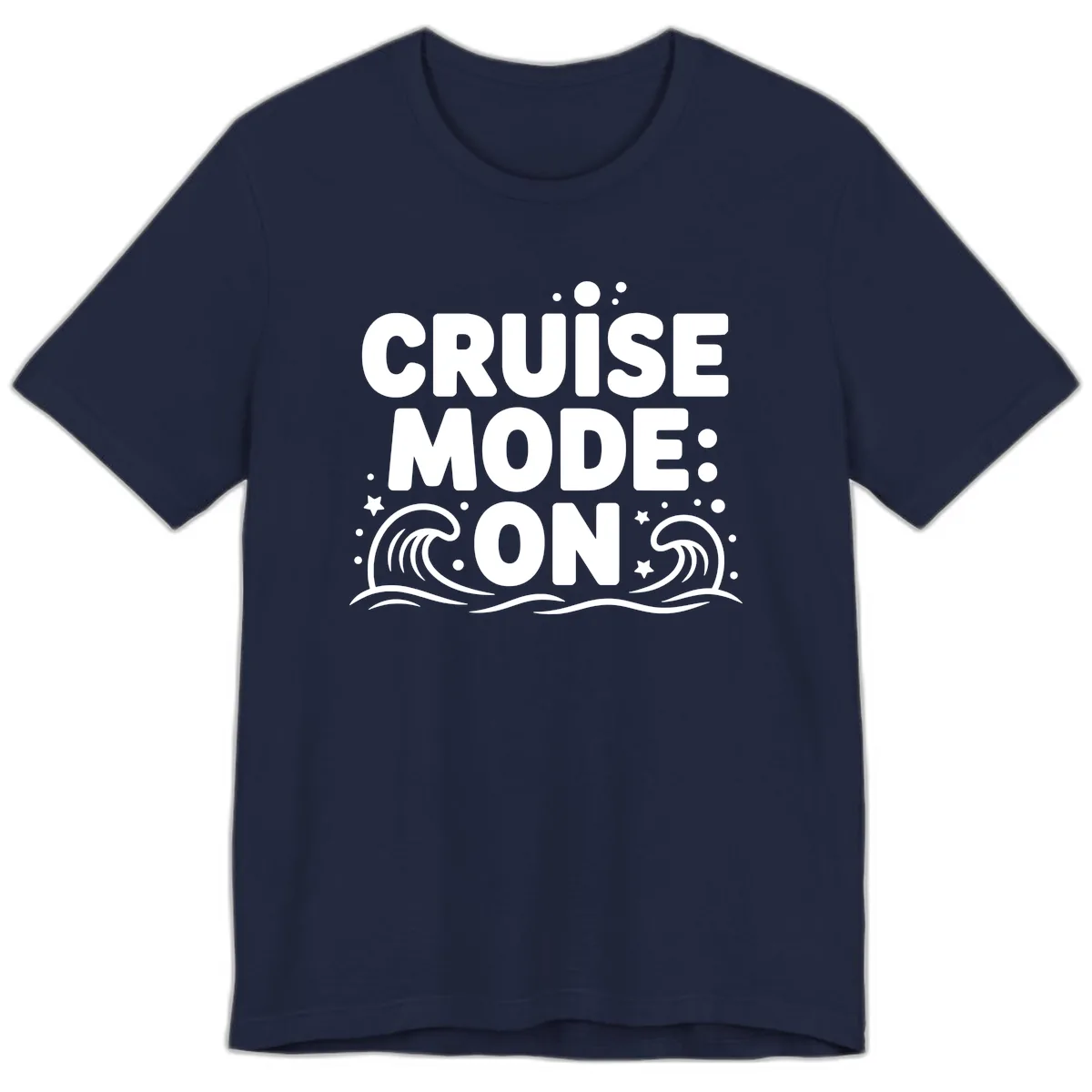Cruise Mode On Typography Premium T-Shirt in Navy