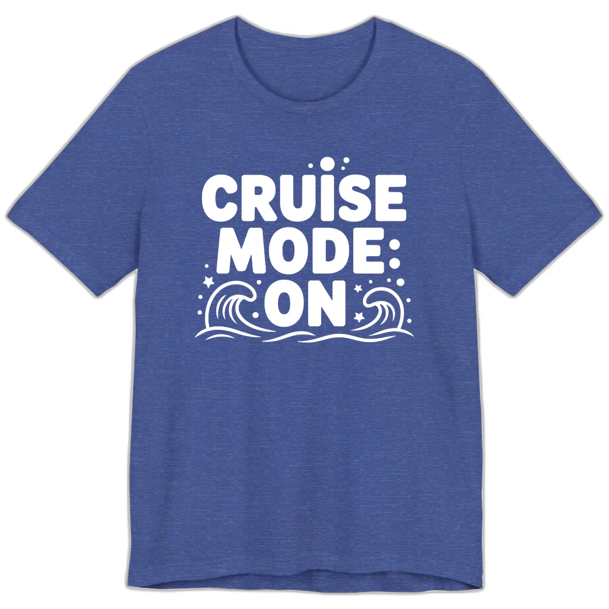 Cruise Mode On Typography Premium T-Shirt in Heather True Royal