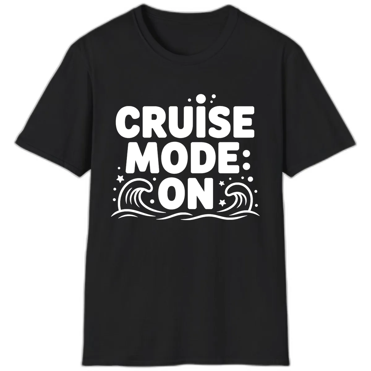 Cruise Mode On Typography T-Shirt in Black