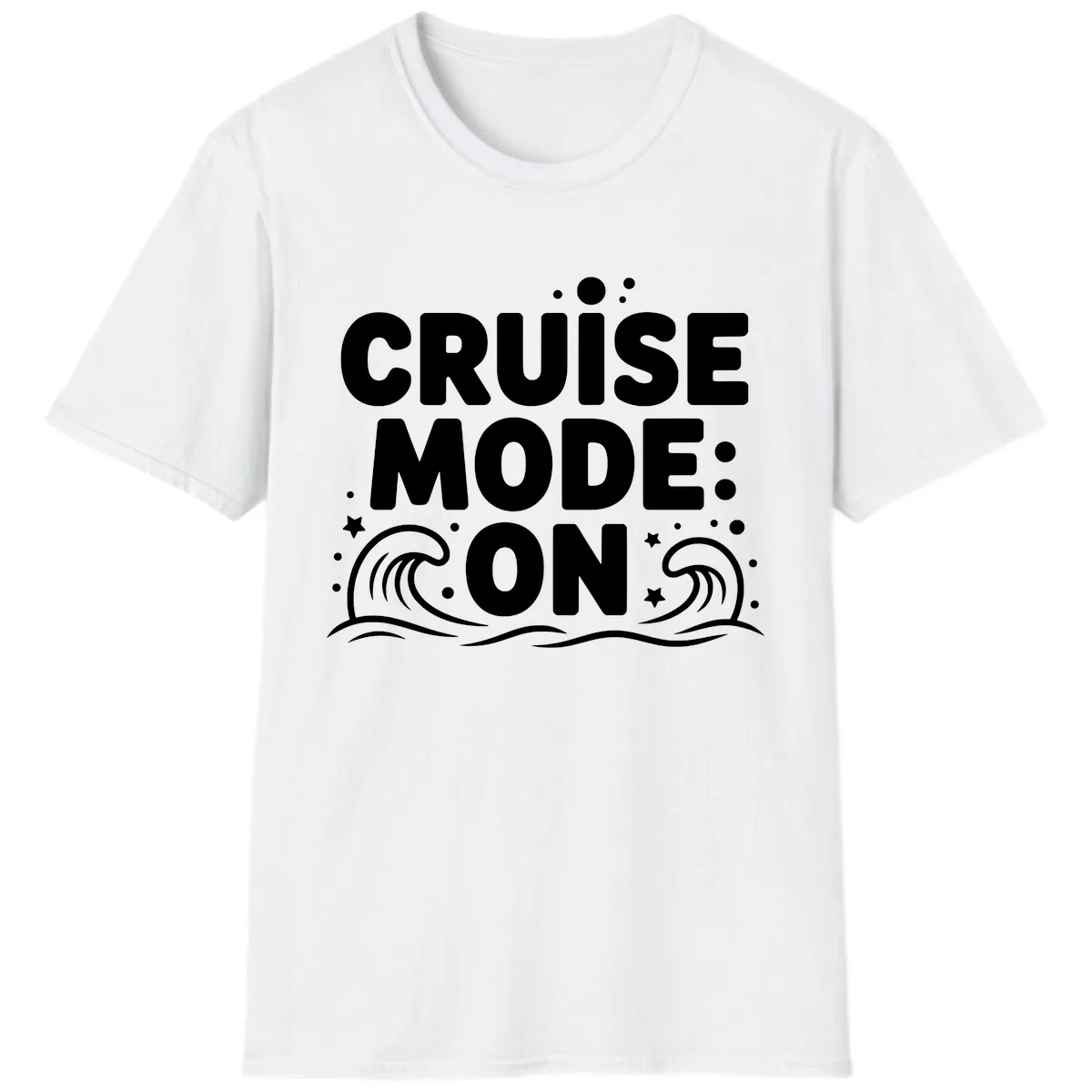 Cruise Mode On Typography T-Shirt in White