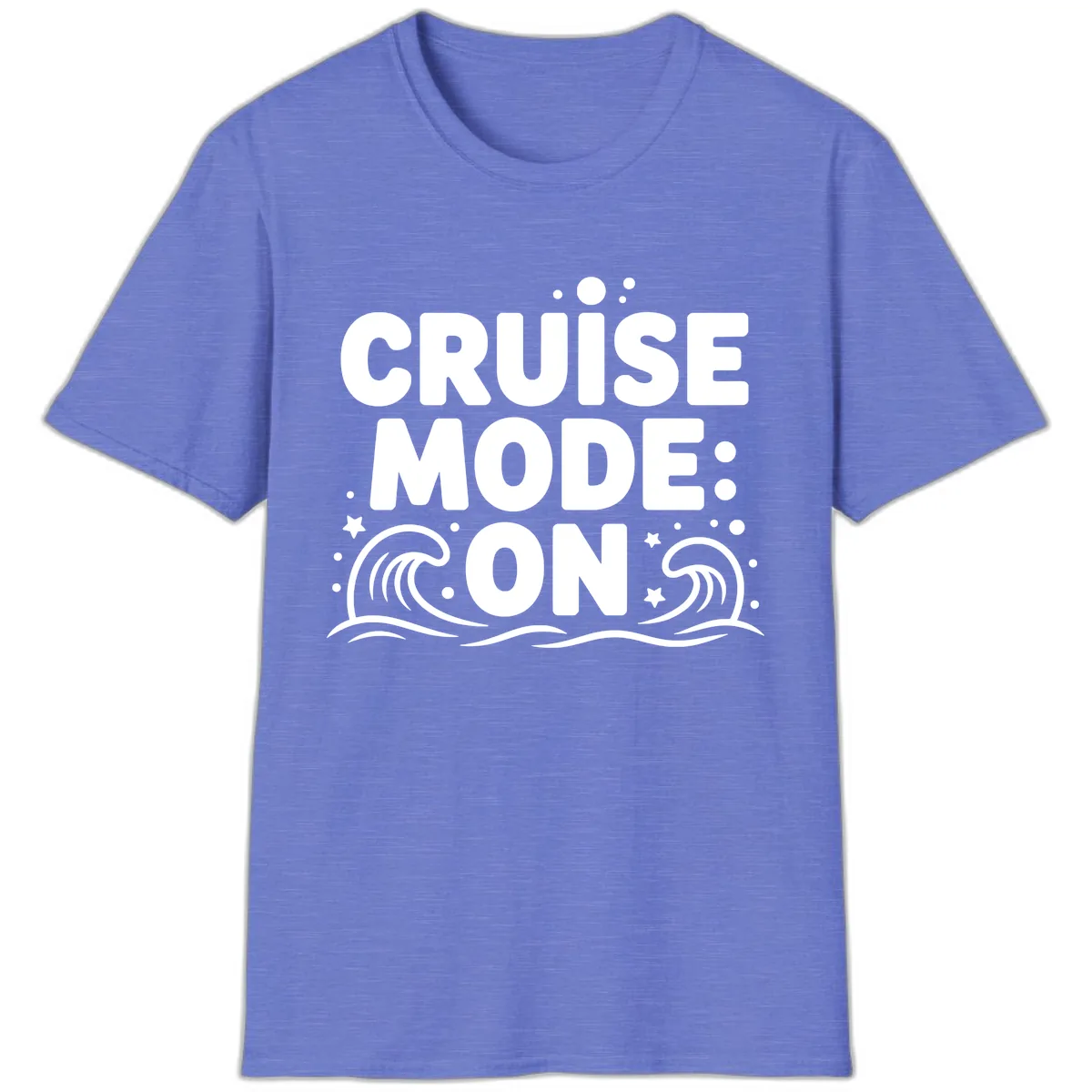 Cruise Mode On Typography T-Shirt in Heather Royal